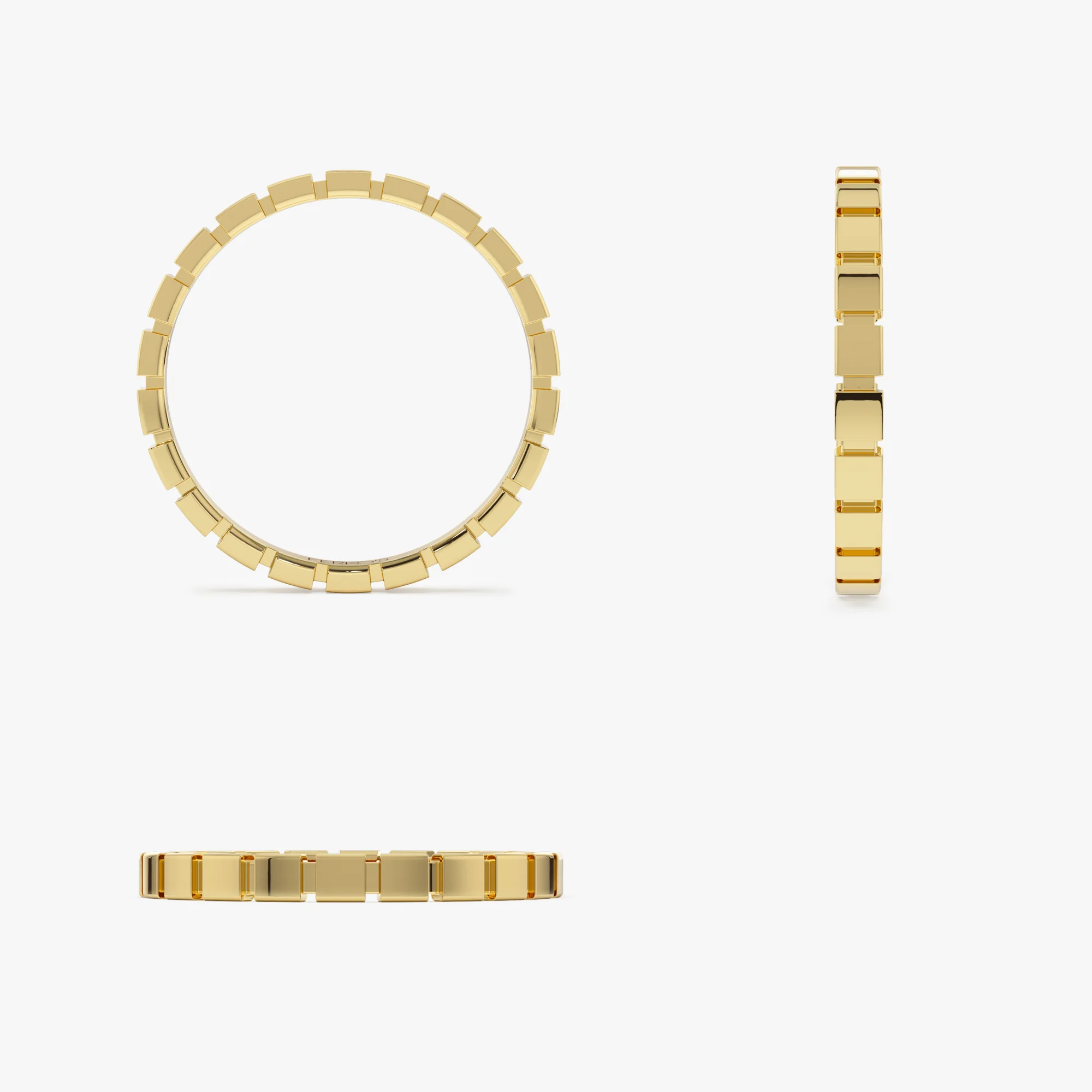 14K Geometric Square Stacking Ring - Image 8