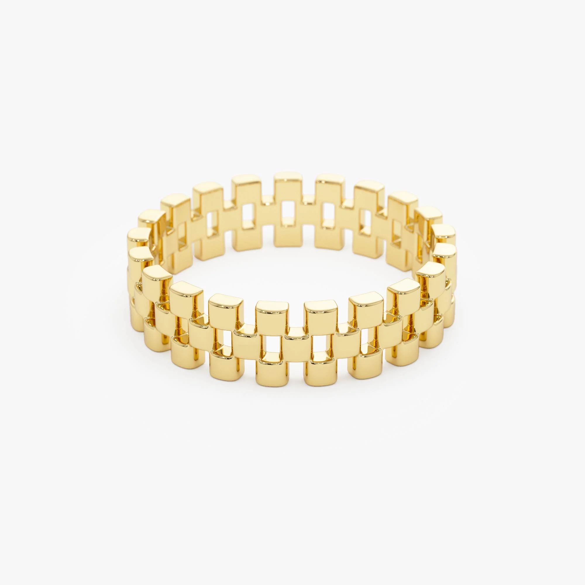 14k Gold 3 Row Link Ring - Image 7