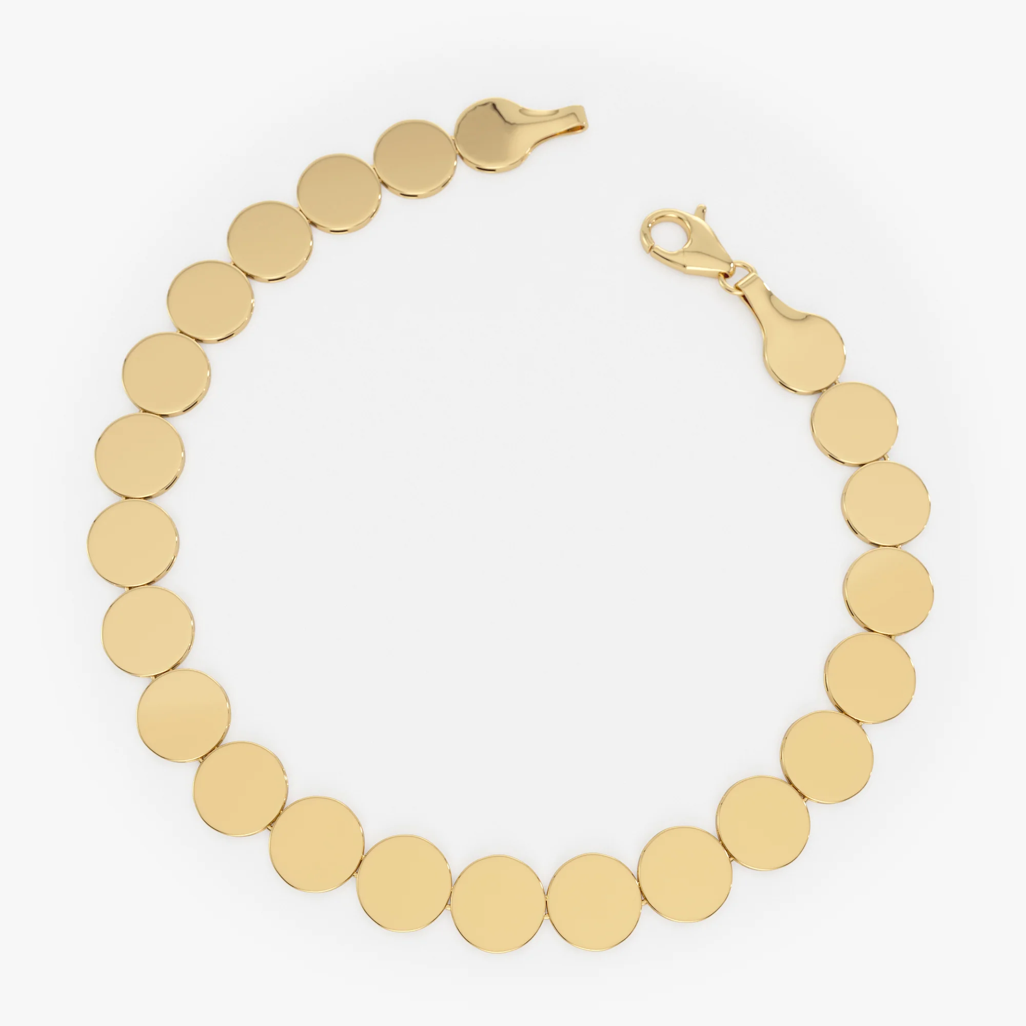 14K Gold 6.5MM Wide Round Link Bracelet - Image 5