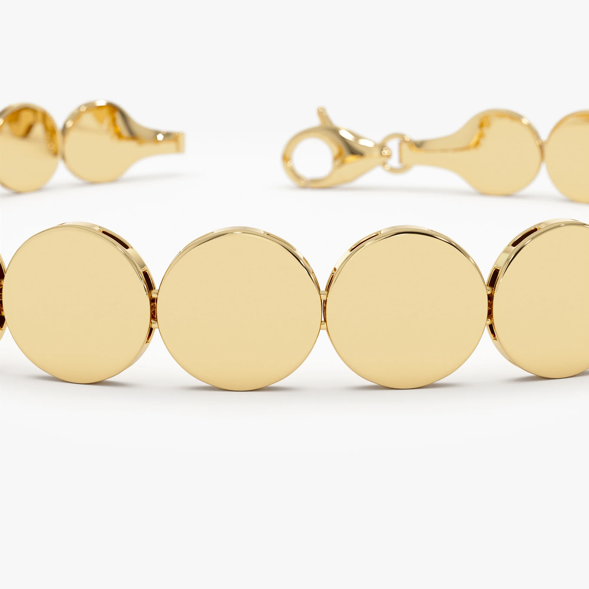 14K Gold 6.5MM Wide Round Link Bracelet - Image 6