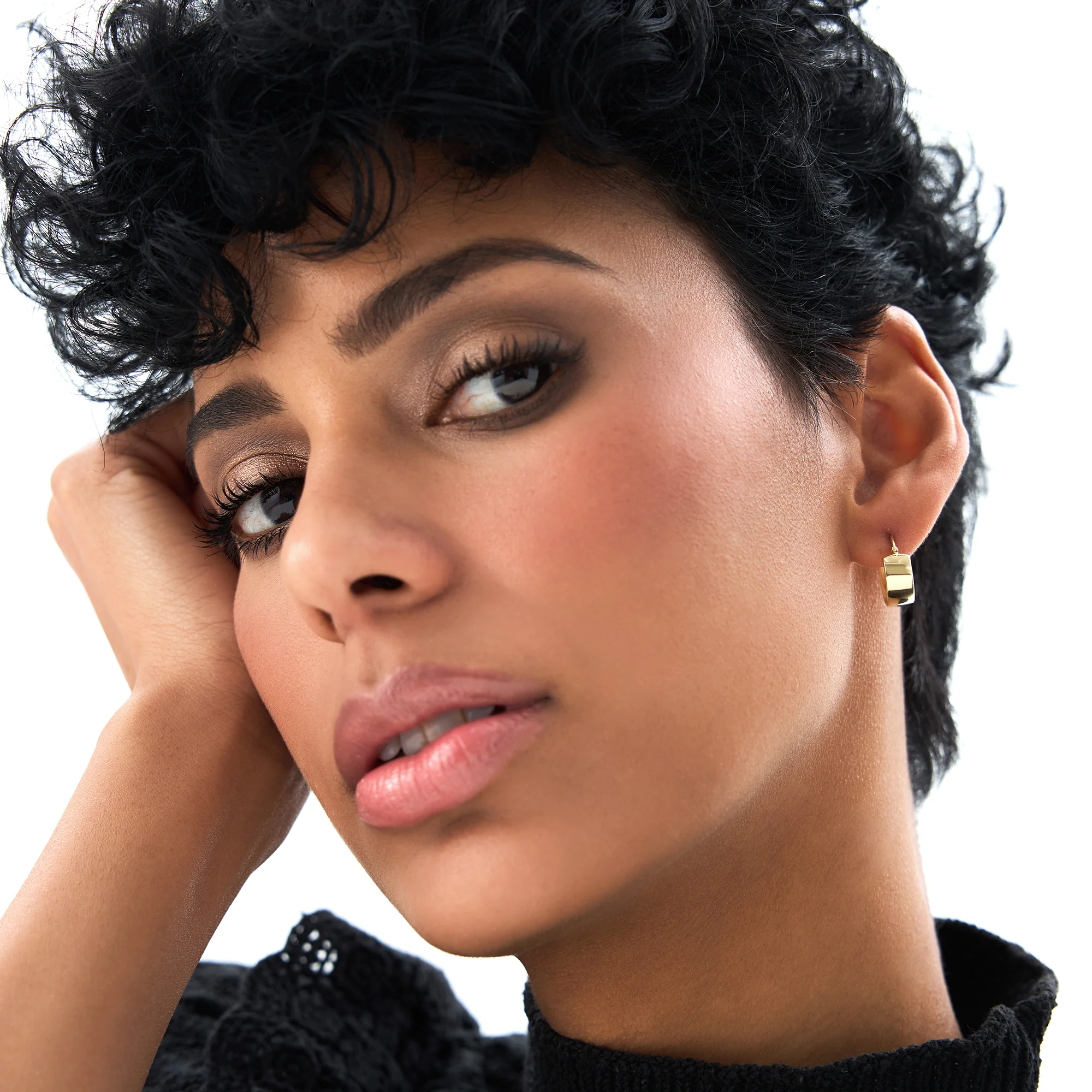 14K Gold 6MM Bold Mini Hoops - Image 3