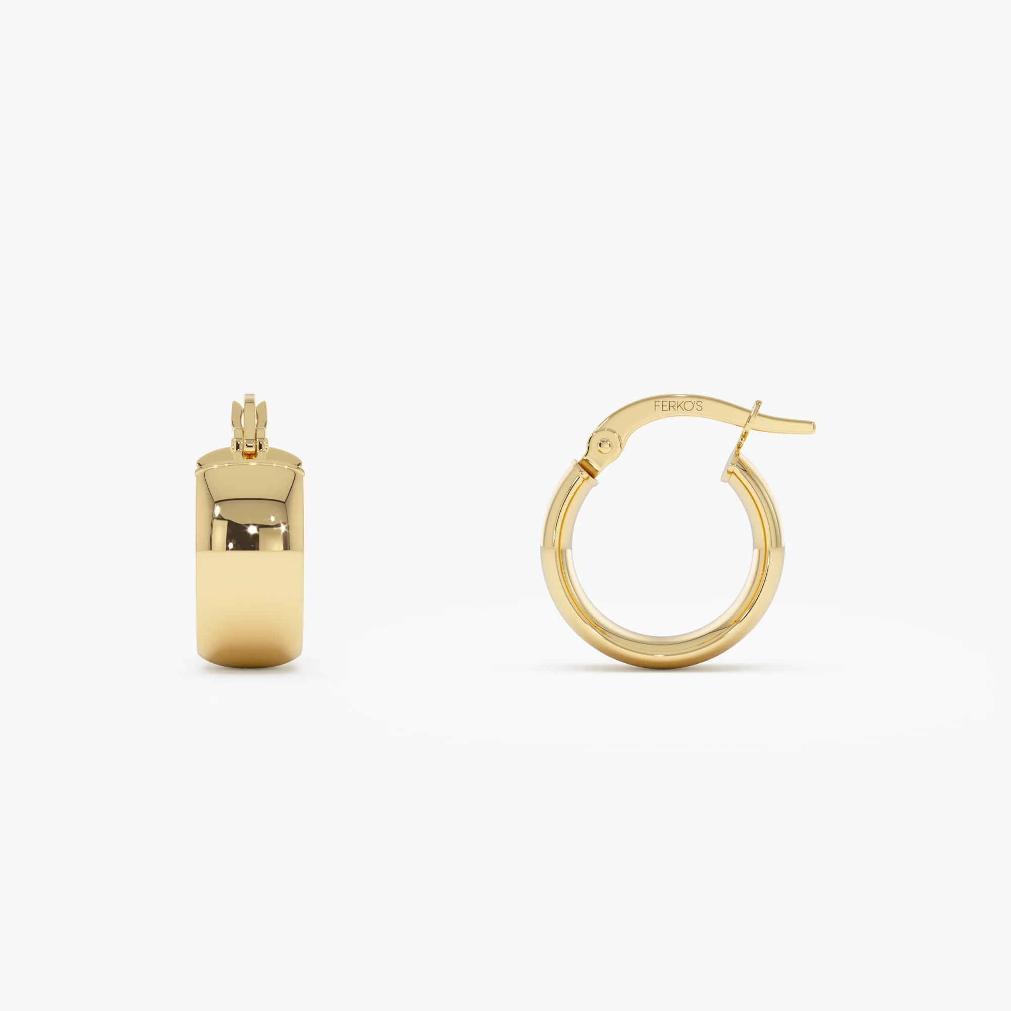 14K Gold 6MM Bold Mini Hoops - Image 6