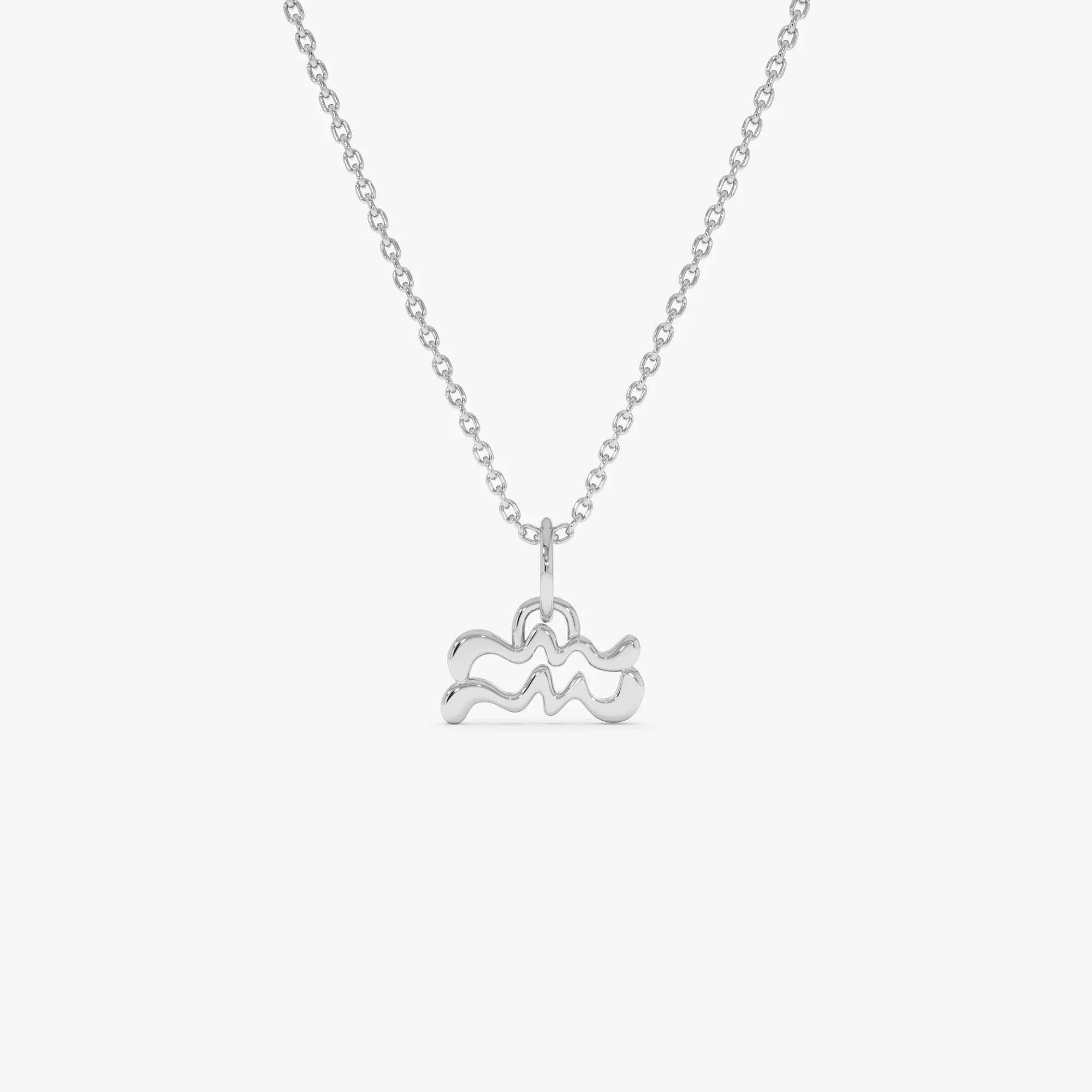 14K Aquarius Zodiac Charm Necklace - Image 4