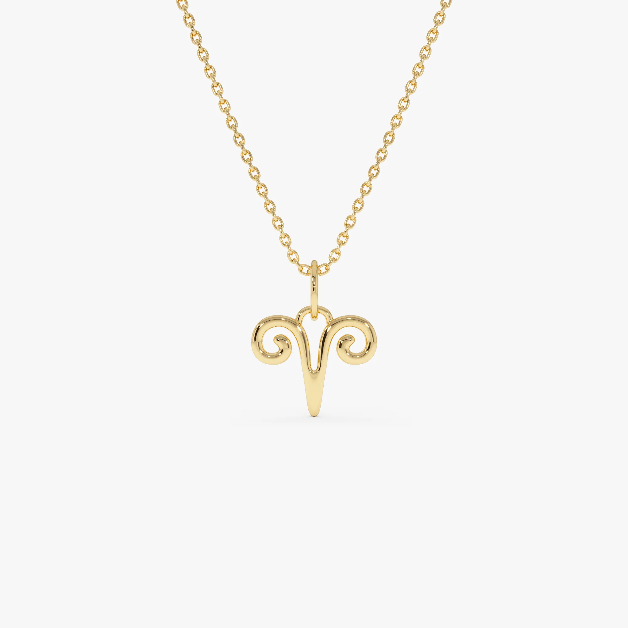 14K Aries Zodiac Charm Necklace