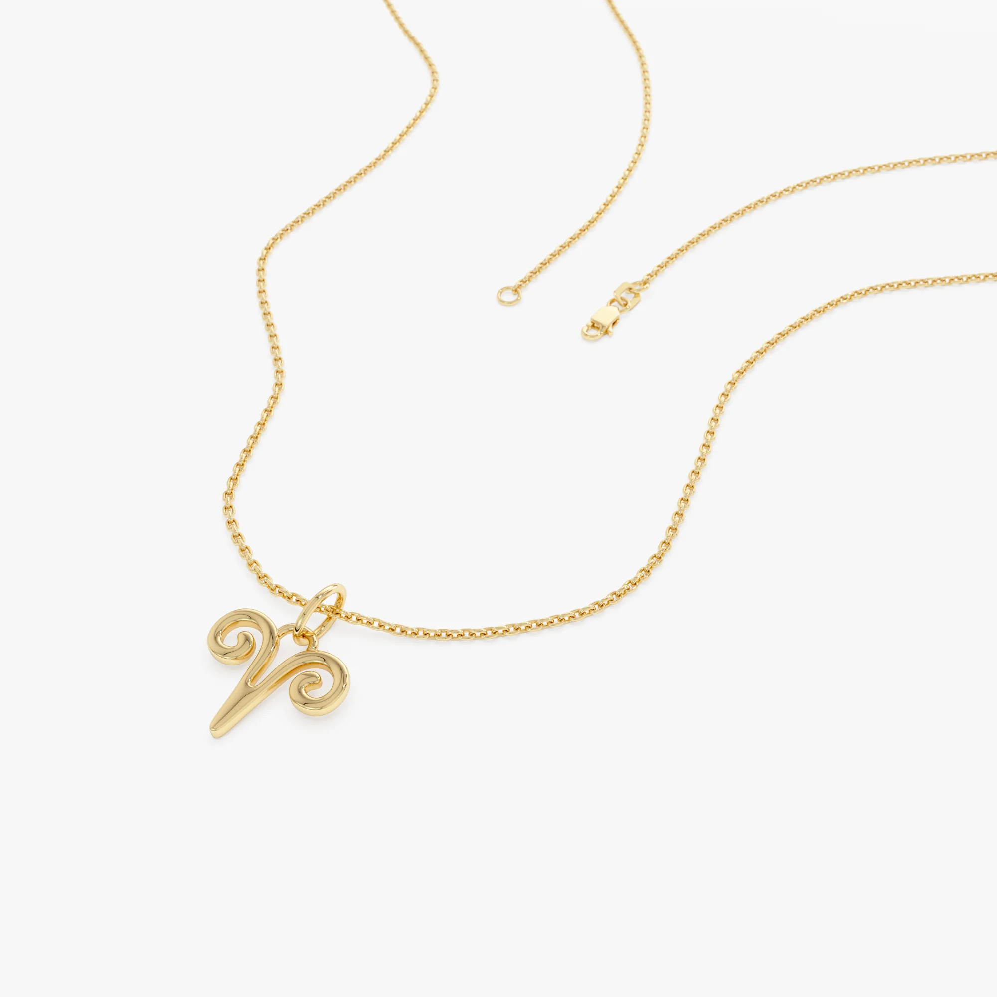 14K Aries Zodiac Charm Necklace - Image 5