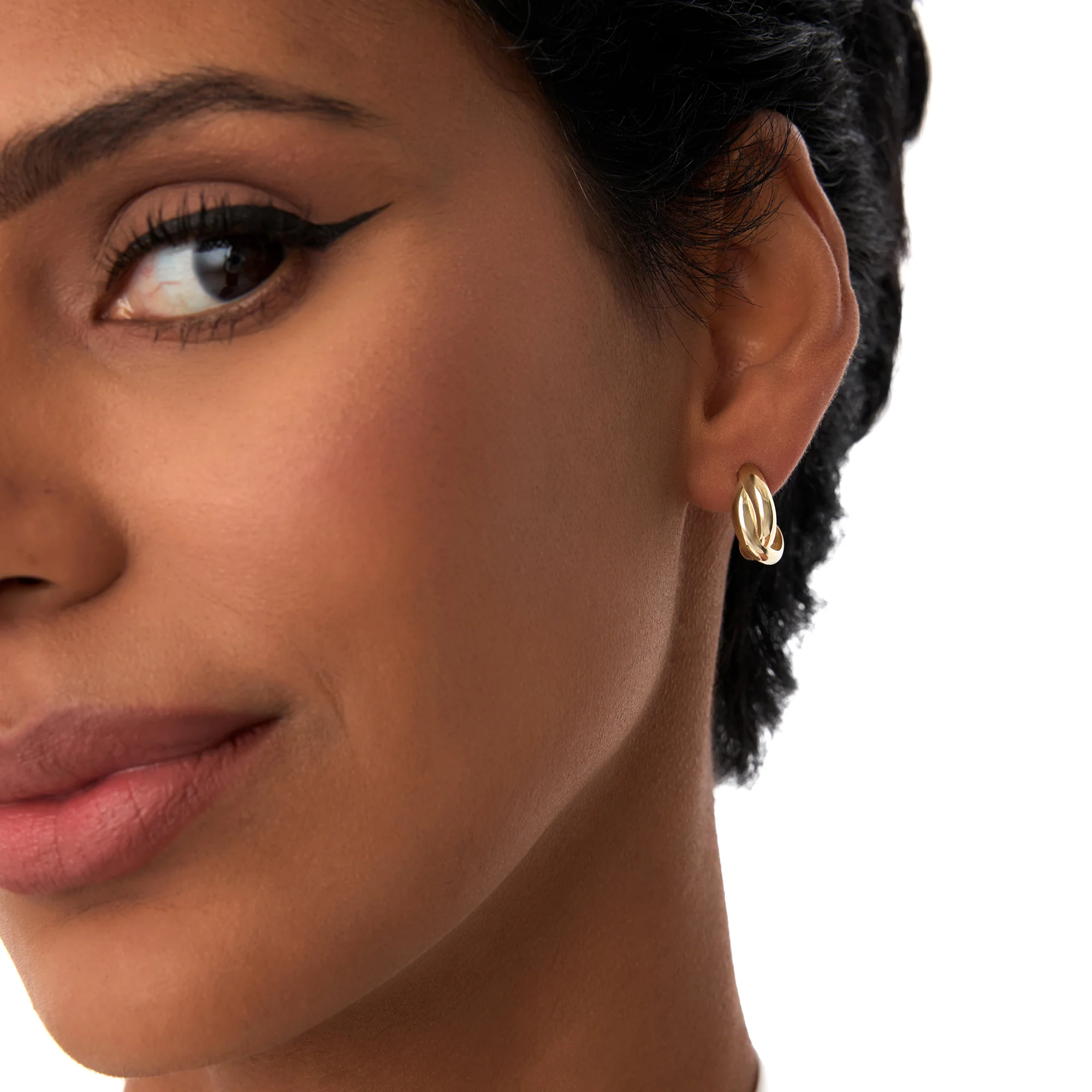 14K Gold Chunky Twisted Hoop Earrings - Image 2