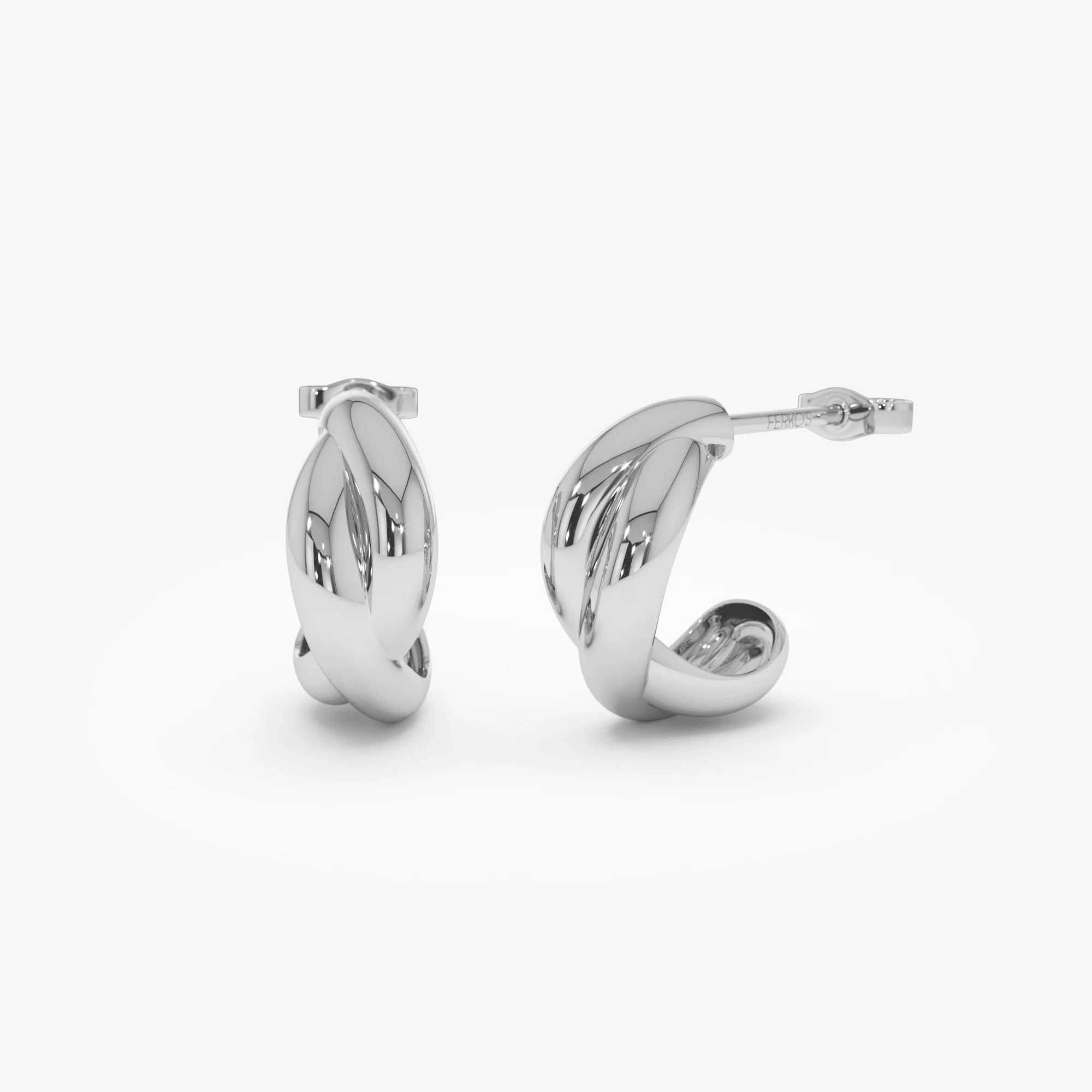 14K Gold Chunky Twisted Hoop Earrings - Image 5