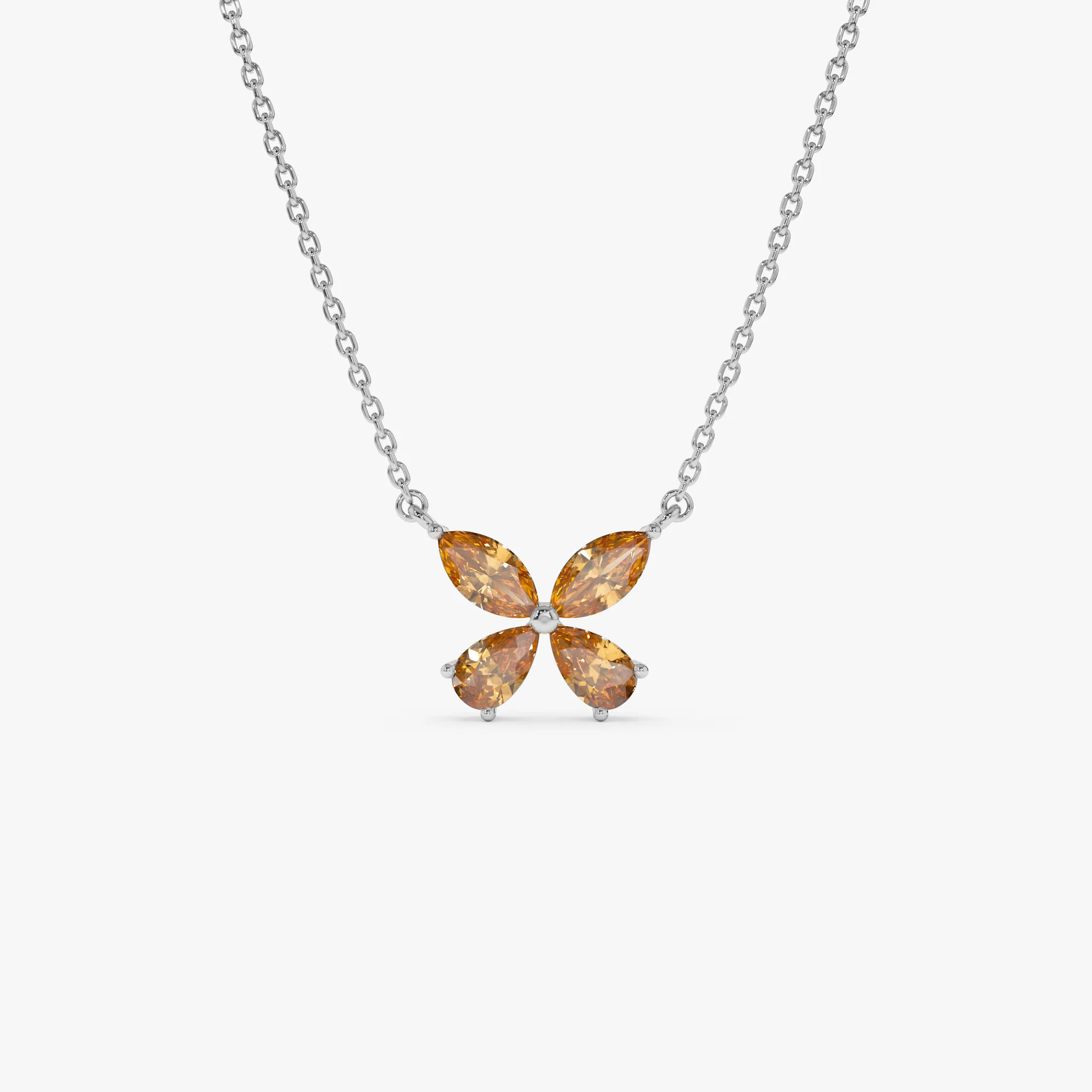 14K Gold Citrine Butterfly Necklace - Image 6