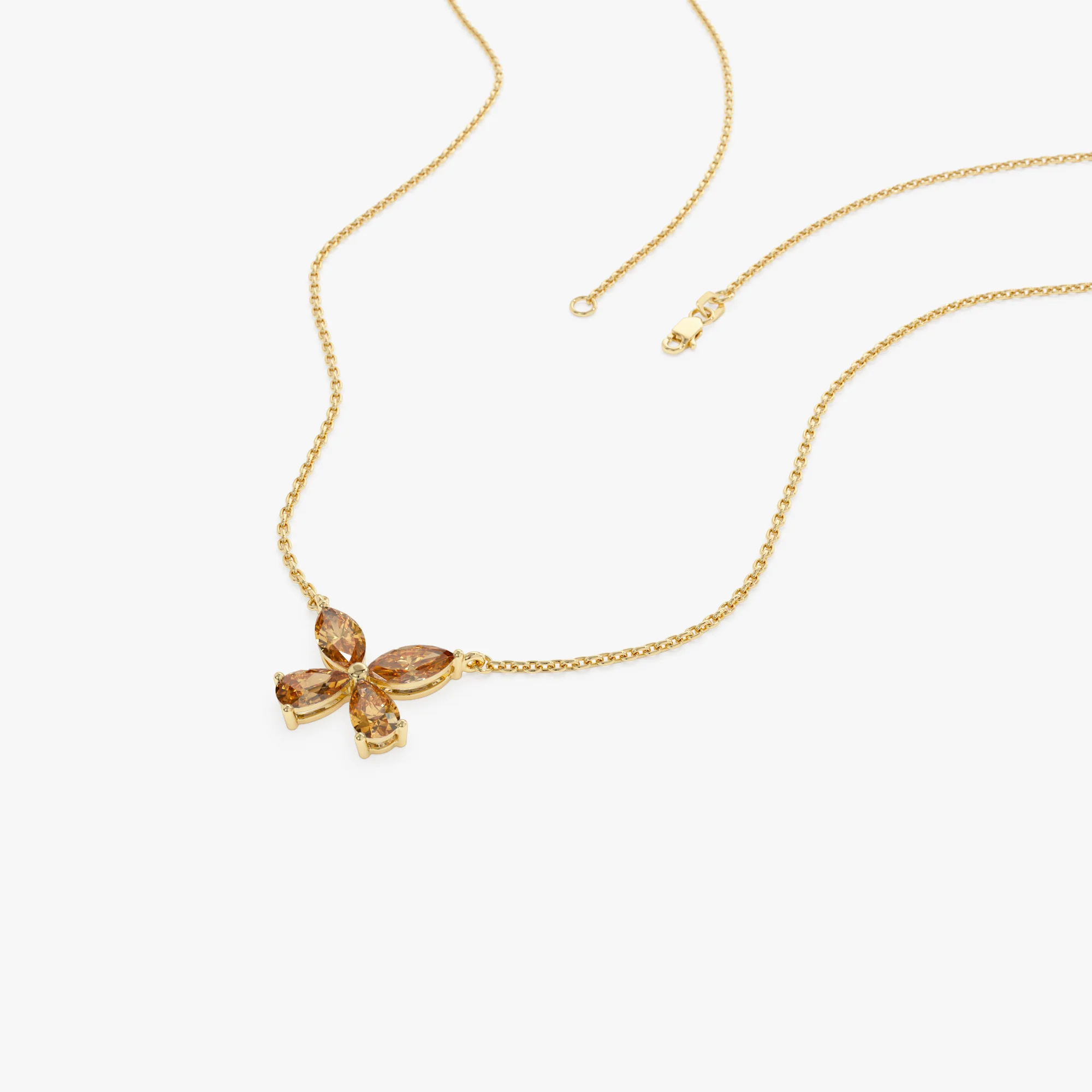 14K Gold Citrine Butterfly Necklace - Image 7