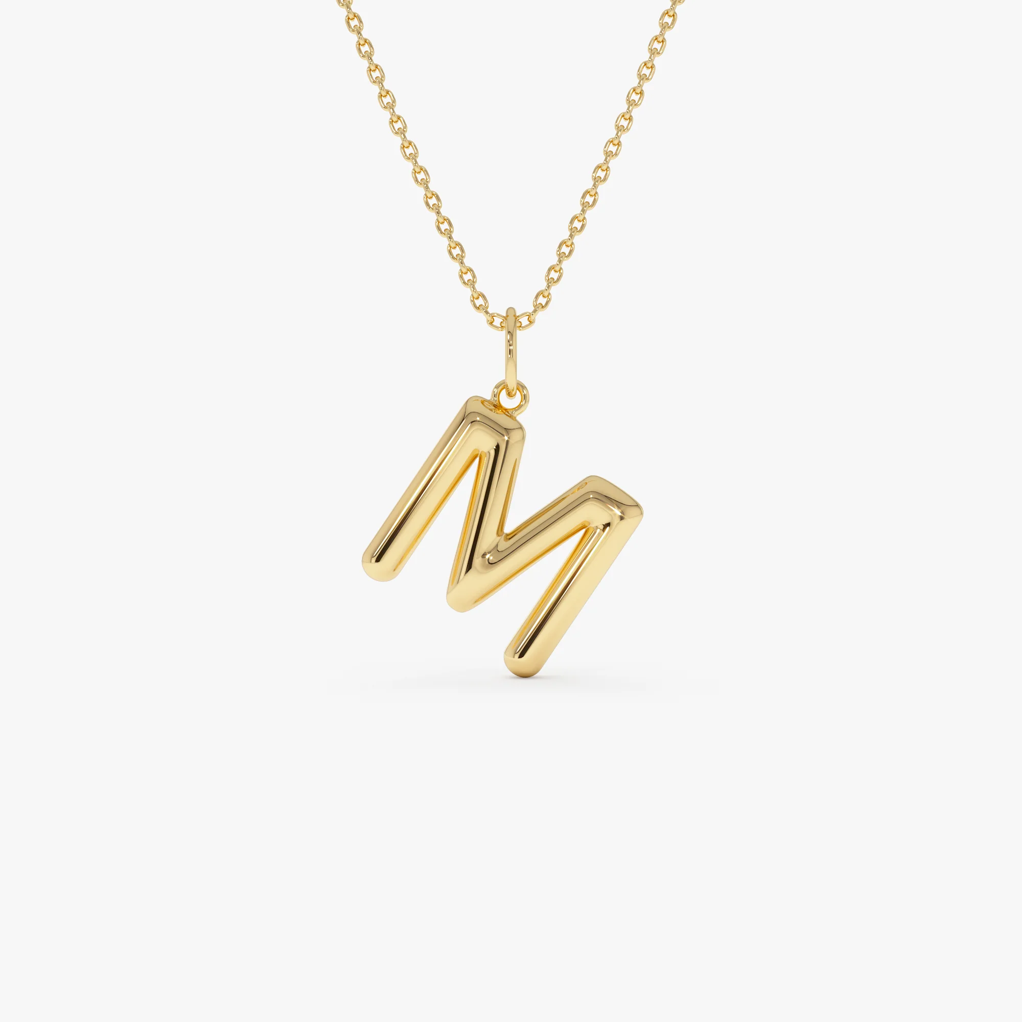 14K Gold Everyday Initial Charm Necklace