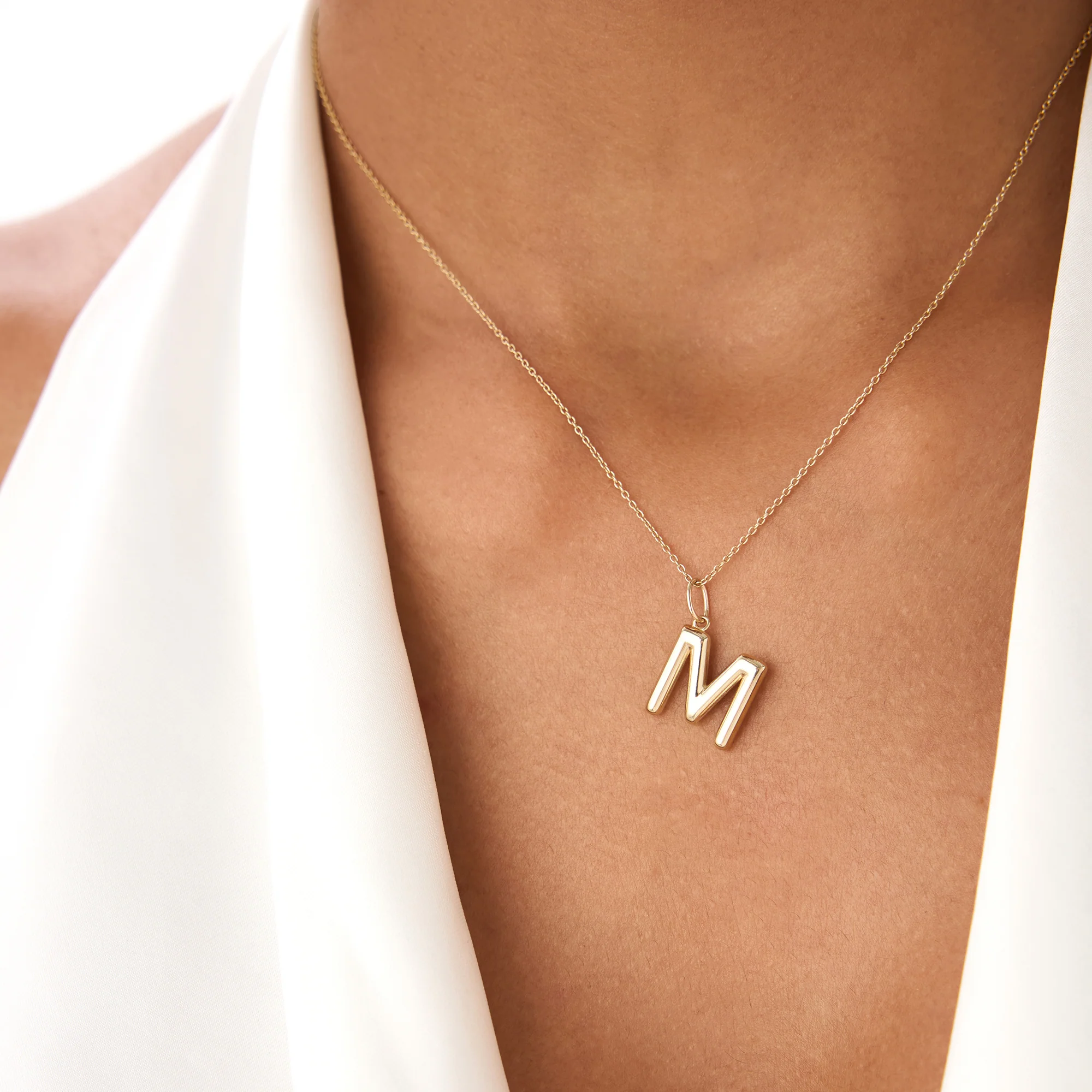 14K Gold Everyday Initial Charm Necklace - Image 5