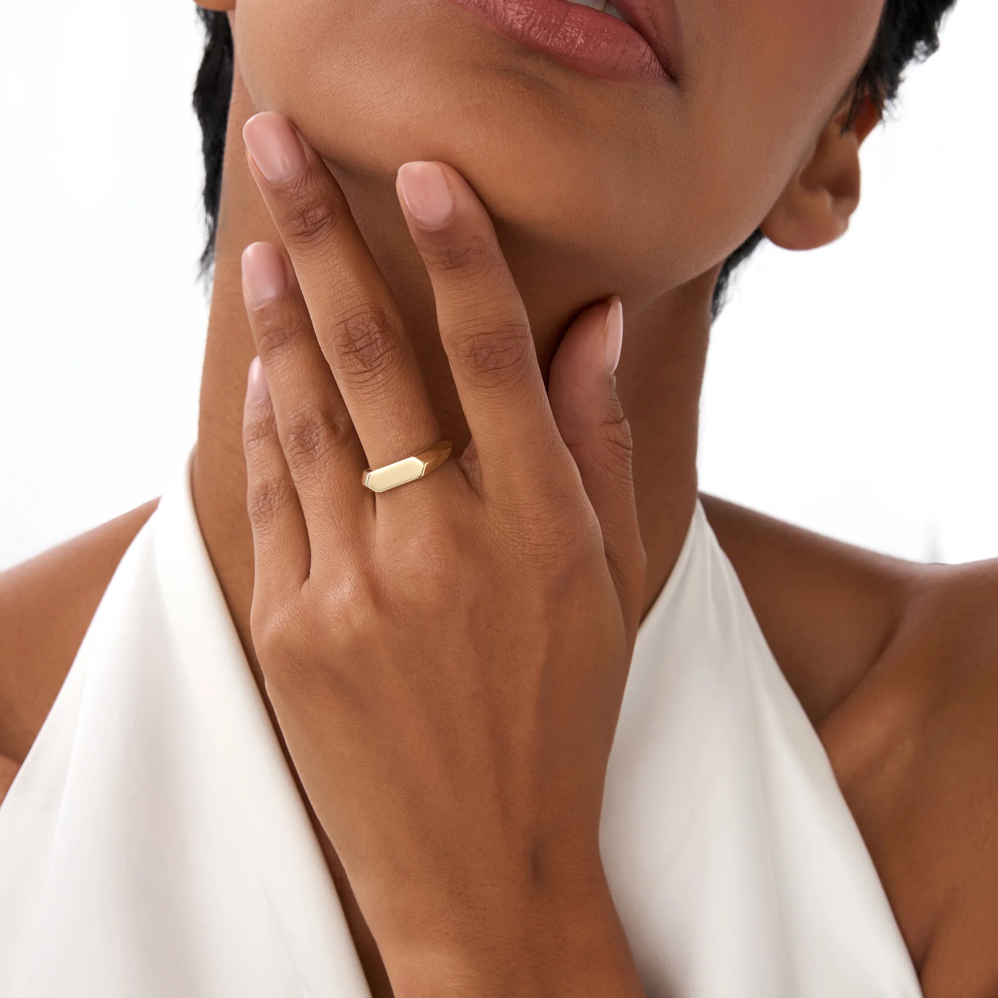 14k Gold Geometric Band - Image 3