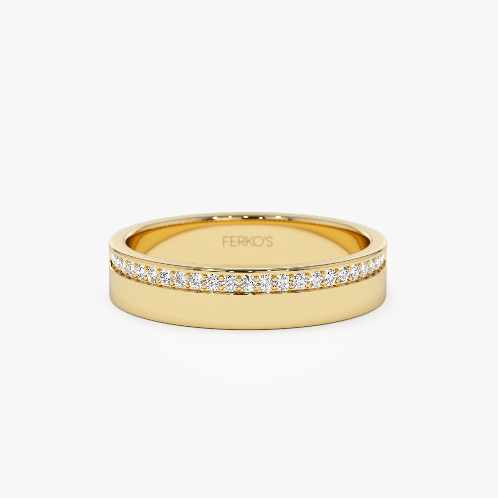 14K 4MM Half Eternity Diamond Wedding Band