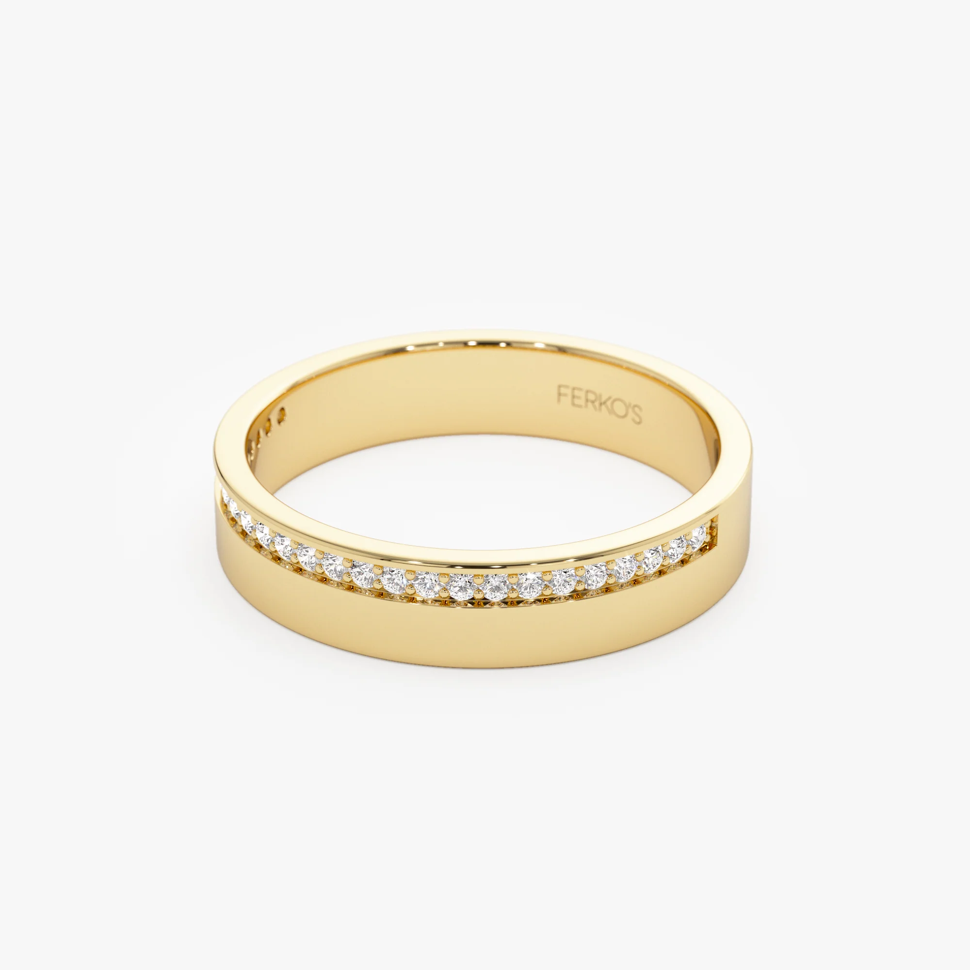14K 4MM Half Eternity Diamond Wedding Band - Image 8