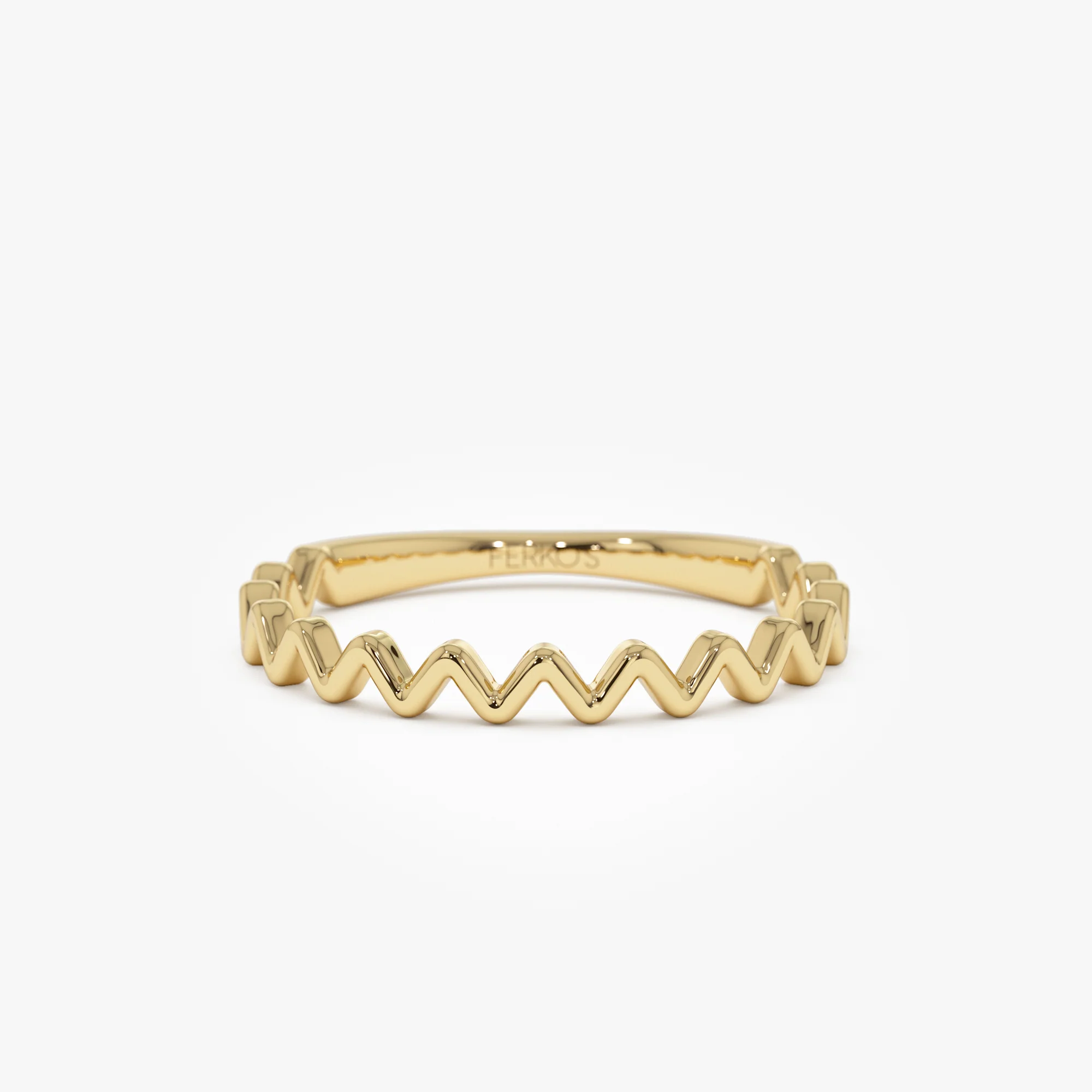 14K High and Low Zig Zag Ring