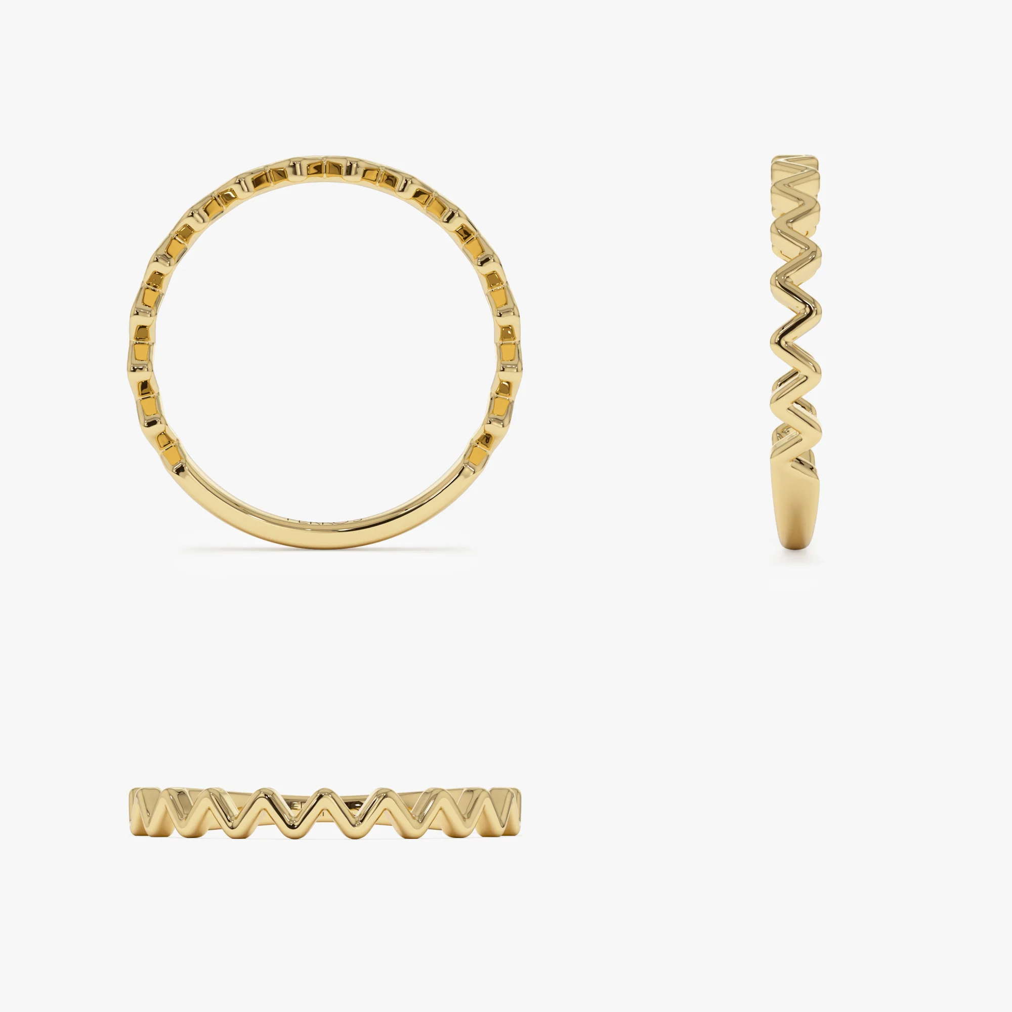14K High and Low Zig Zag Ring - Image 10