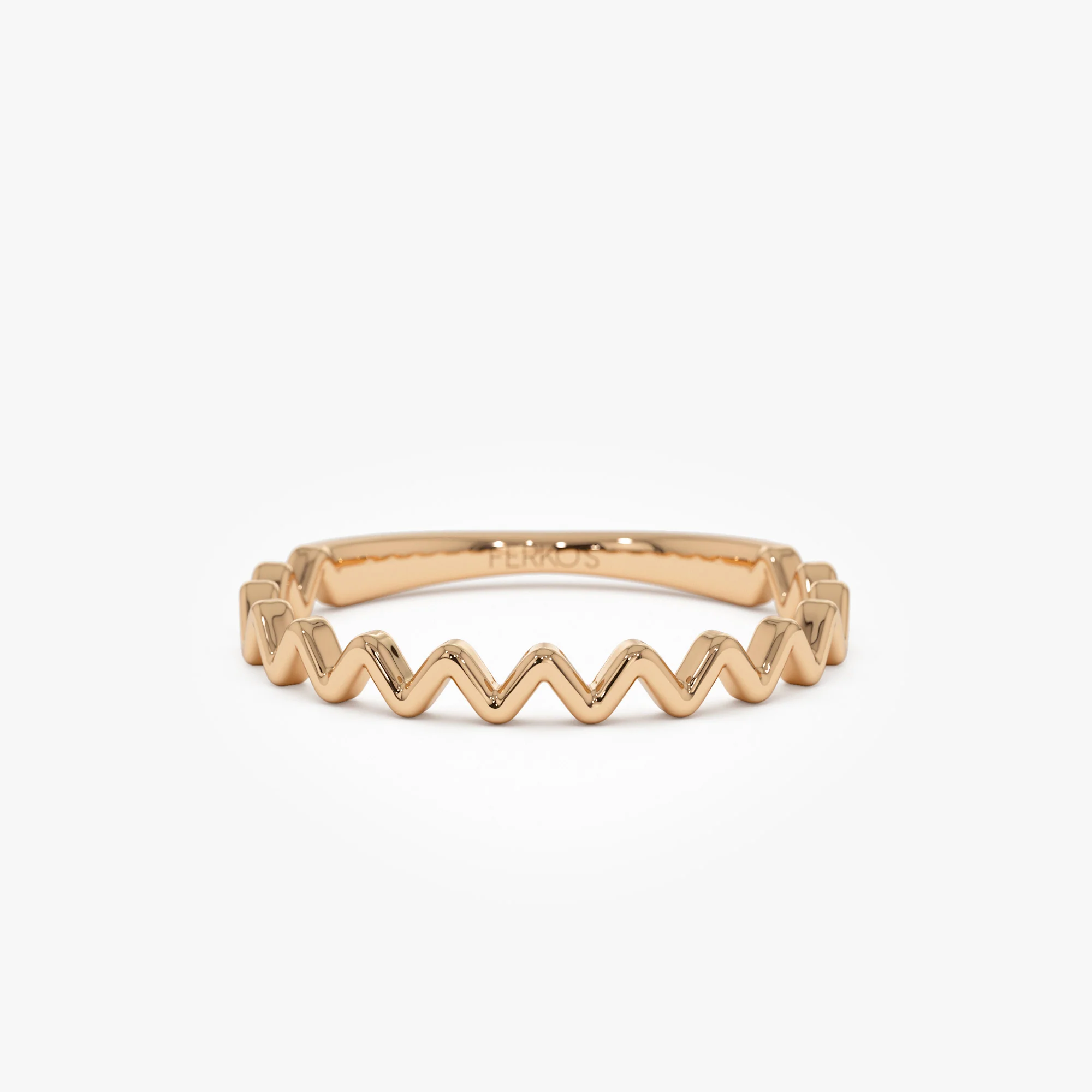 14K High and Low Zig Zag Ring - Image 7