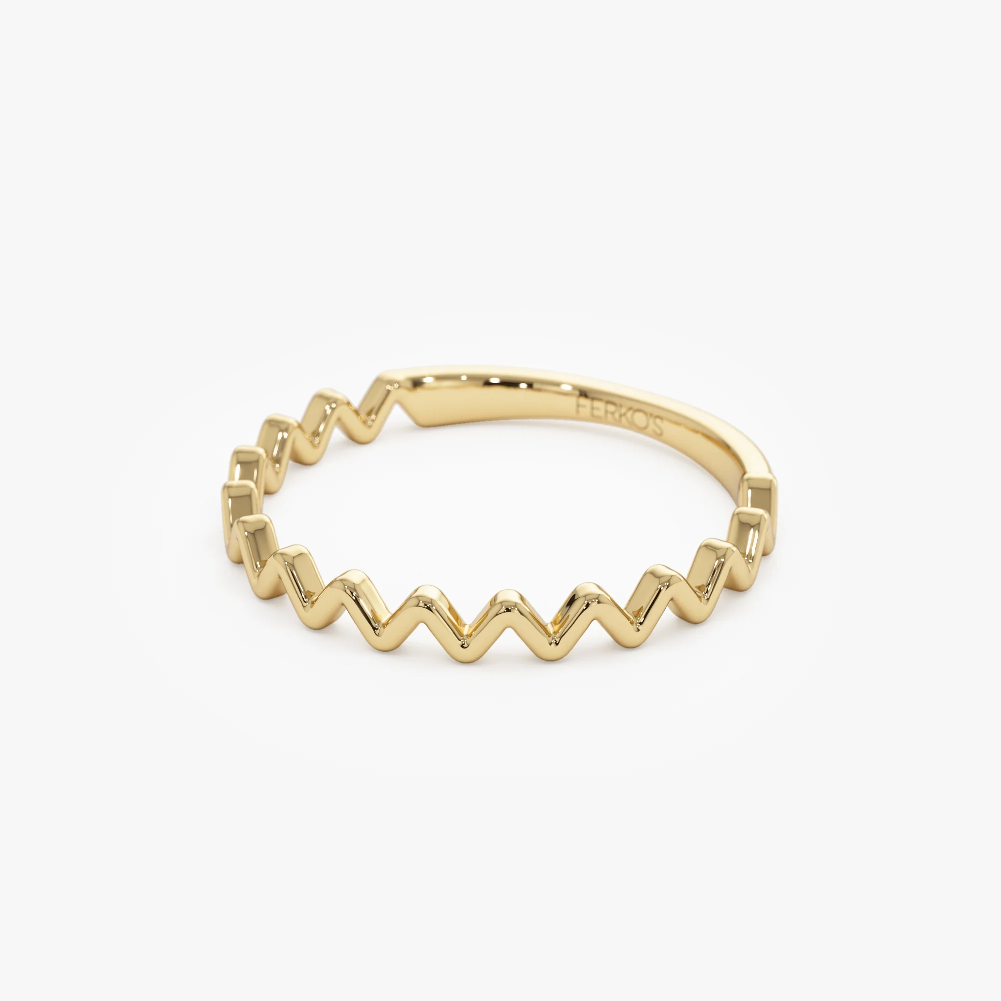 14K High and Low Zig Zag Ring - Image 9
