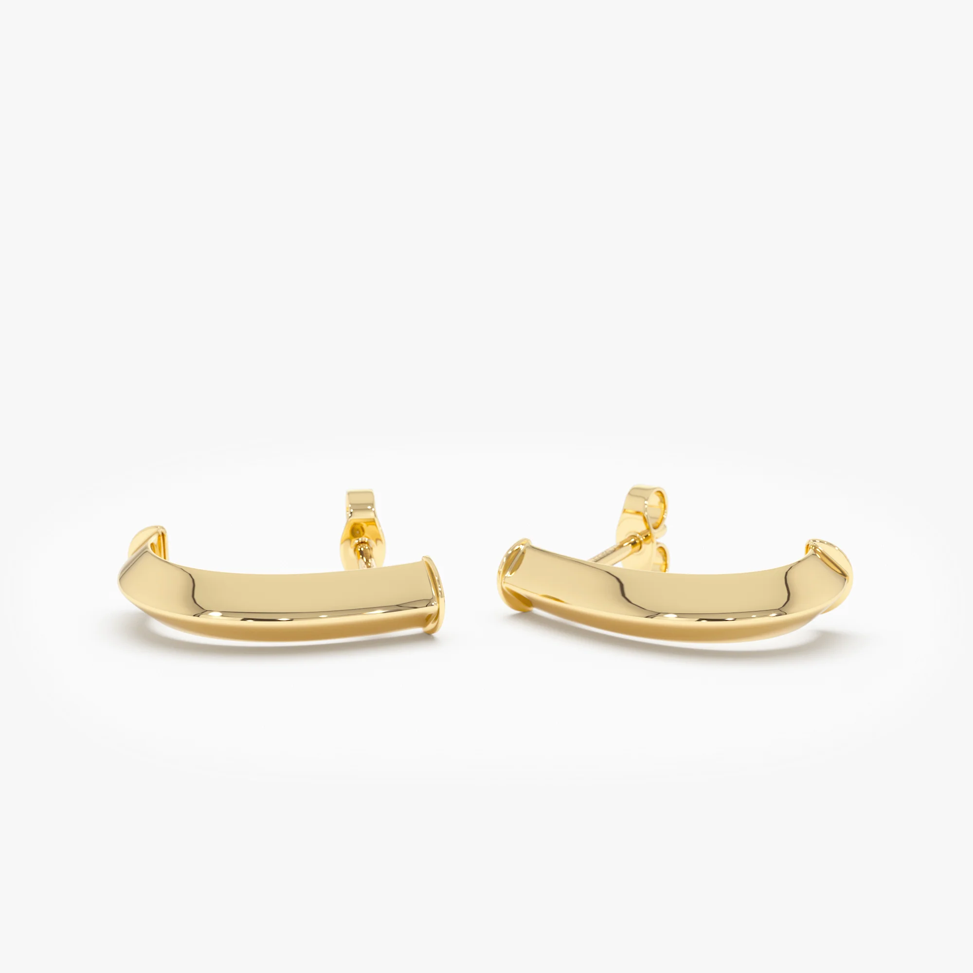14K Gold Knife Edge Open Hoops - Image 7