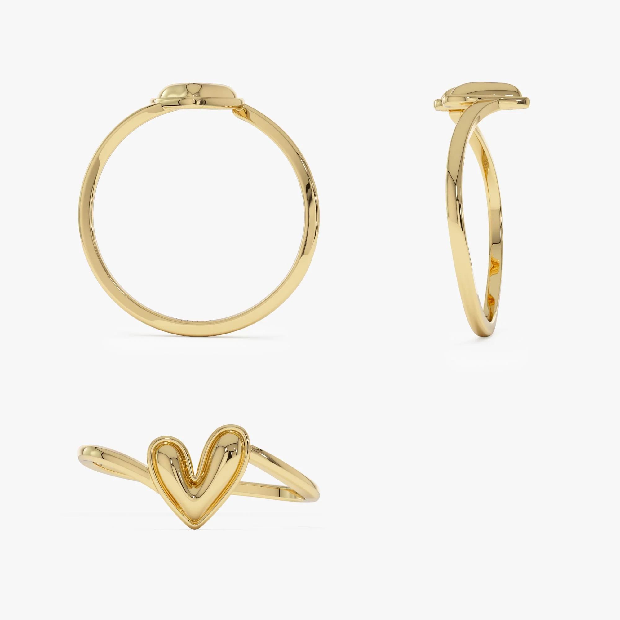 14k Gold Love Heart Ring - Image 9