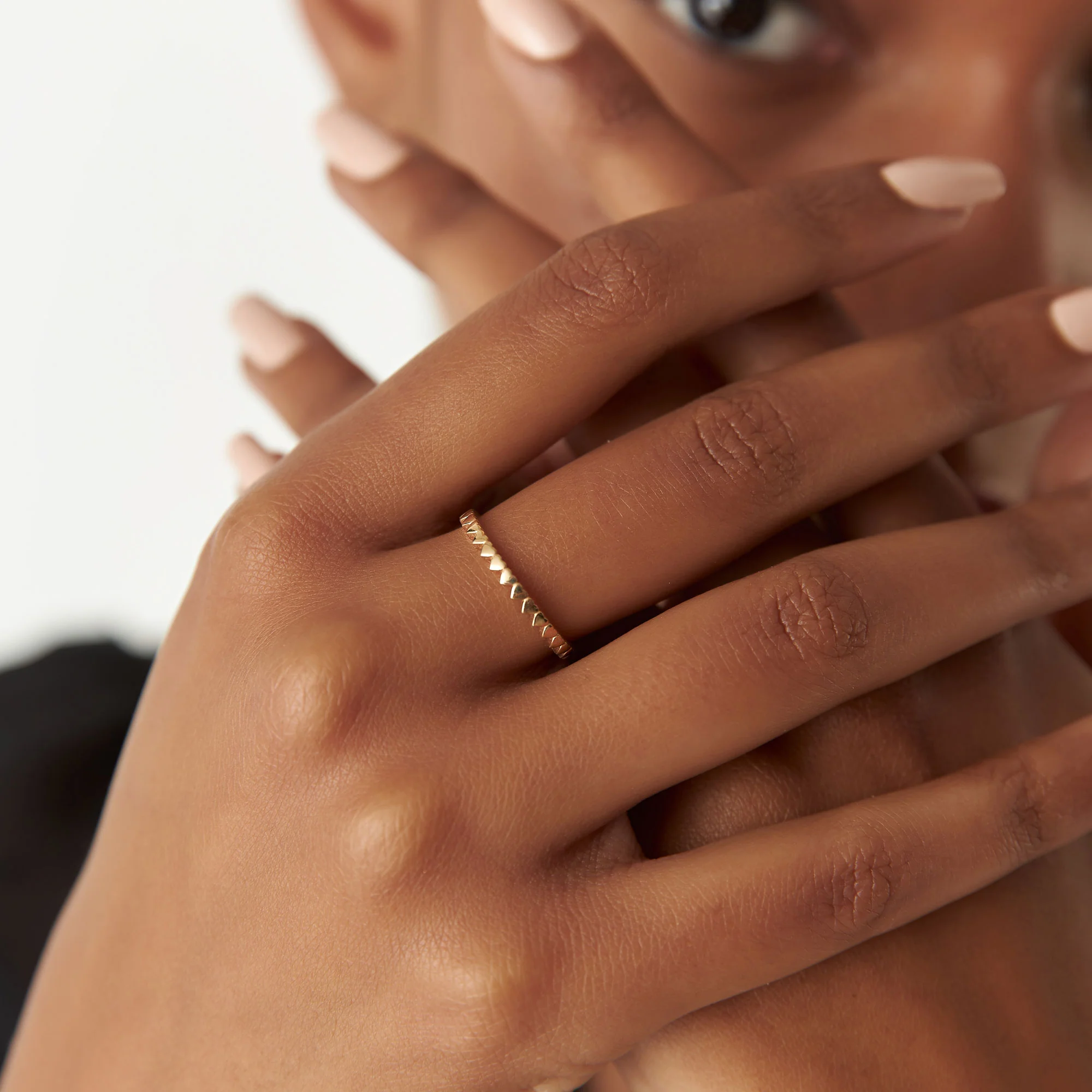 14k Gold Mini Heart Eternity Ring - Image 2