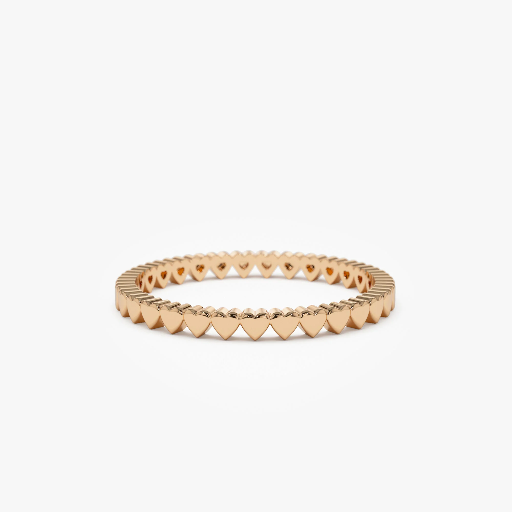 14k Gold Mini Heart Eternity Ring - Image 4