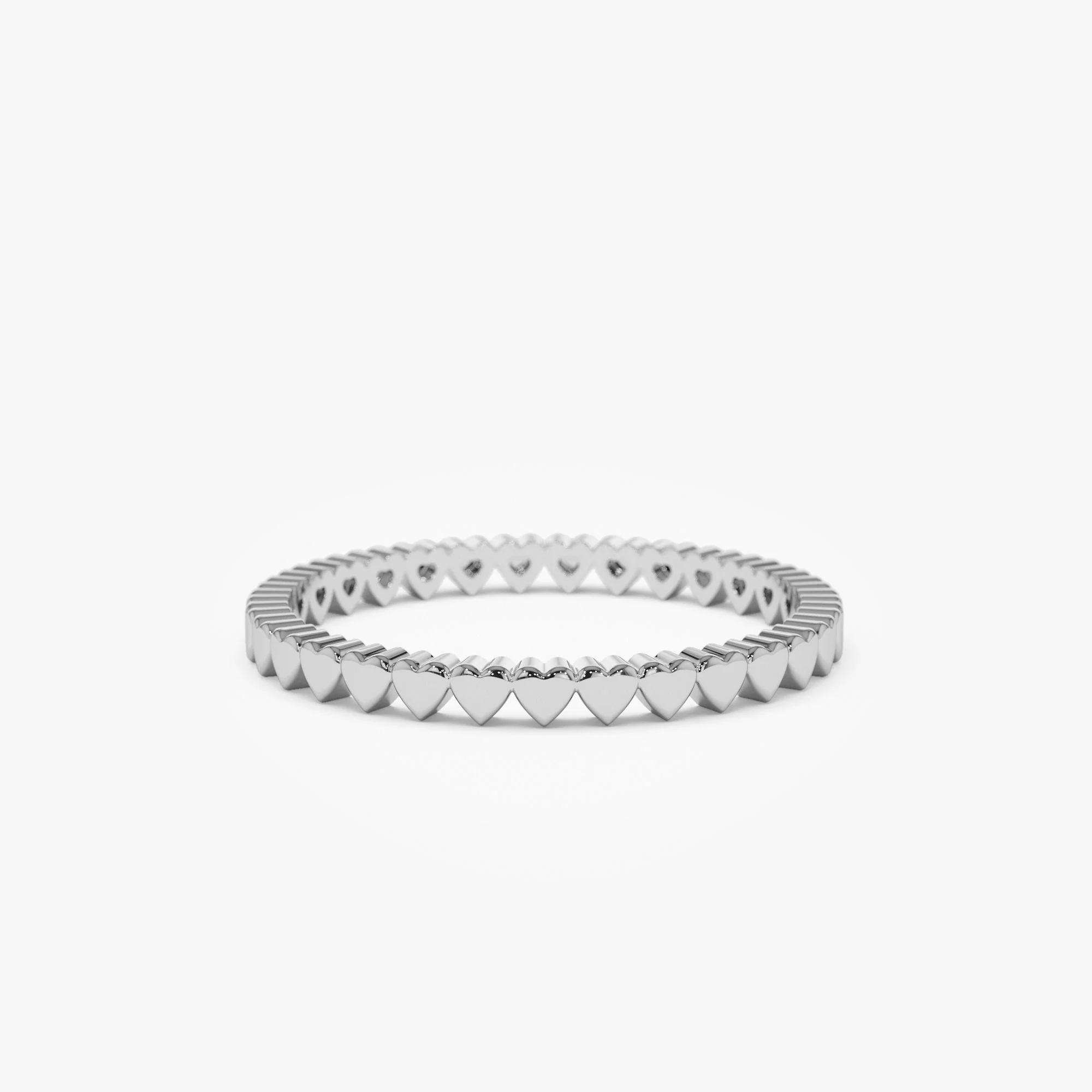 14k Gold Mini Heart Eternity Ring - Image 5