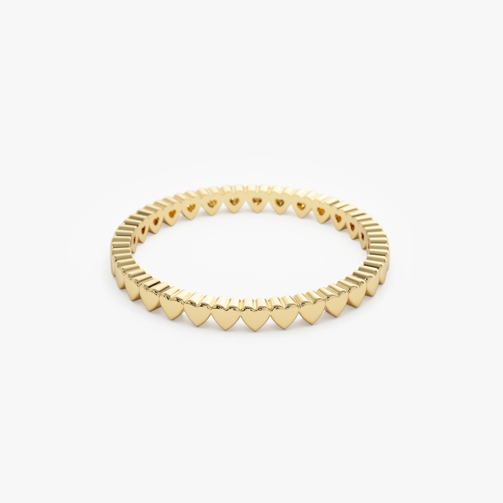 14k Gold Mini Heart Eternity Ring - Image 6