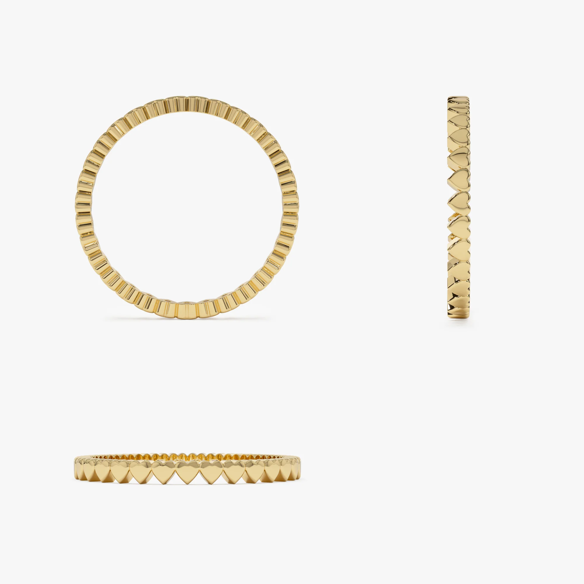 14k Gold Mini Heart Eternity Ring - Image 7