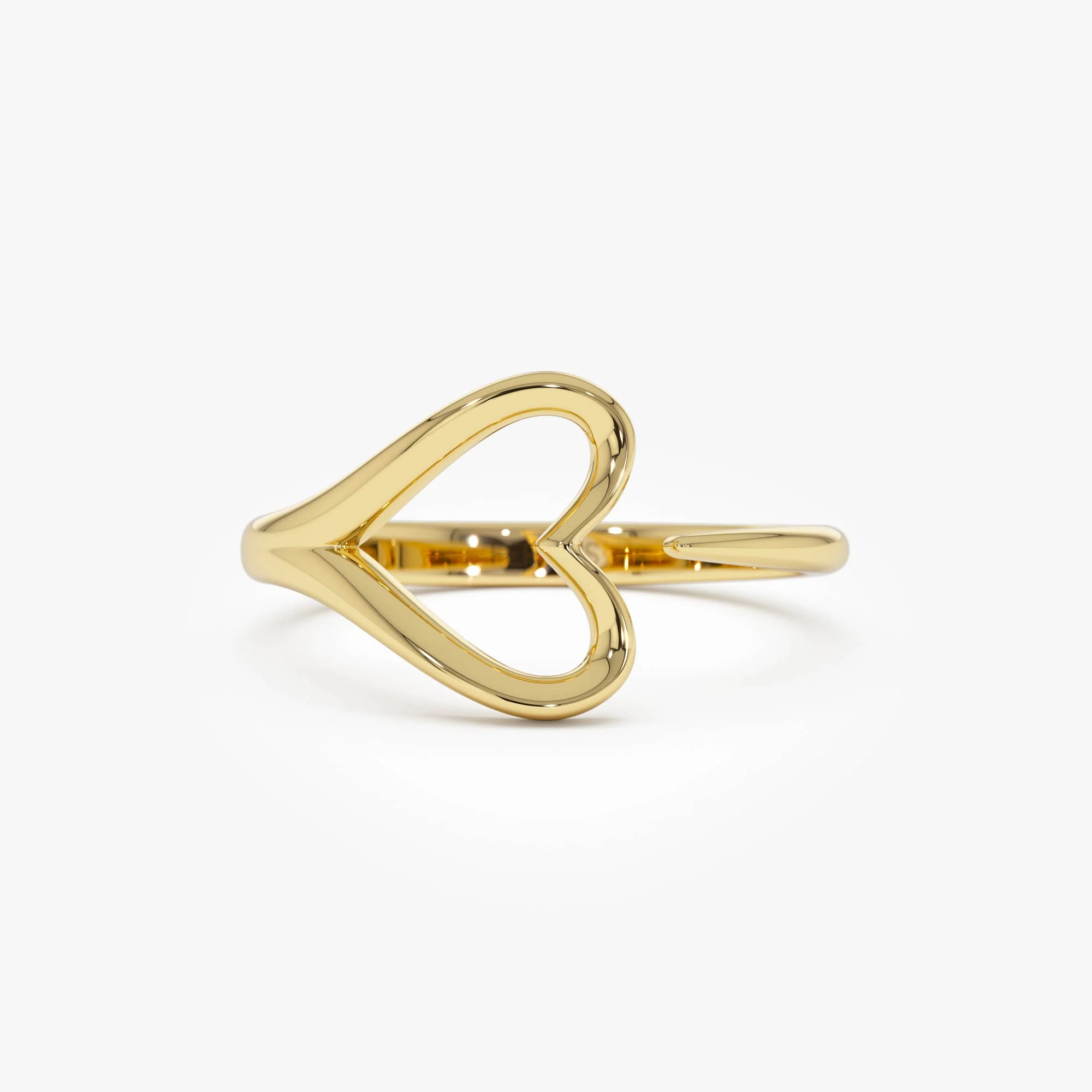 14k Gold Minimalist Heart Outline Band