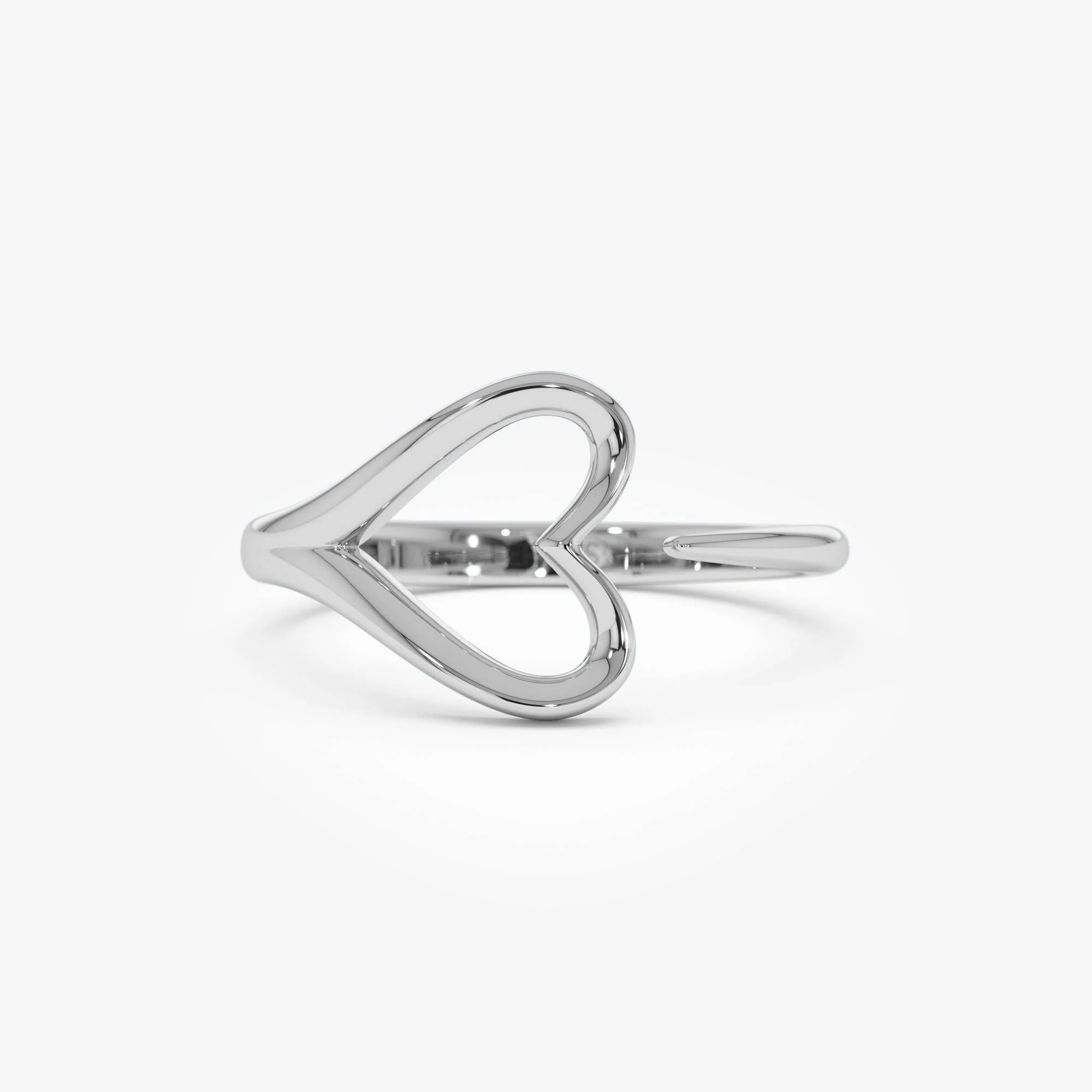 14k Gold Minimalist Heart Outline Band - Image 7
