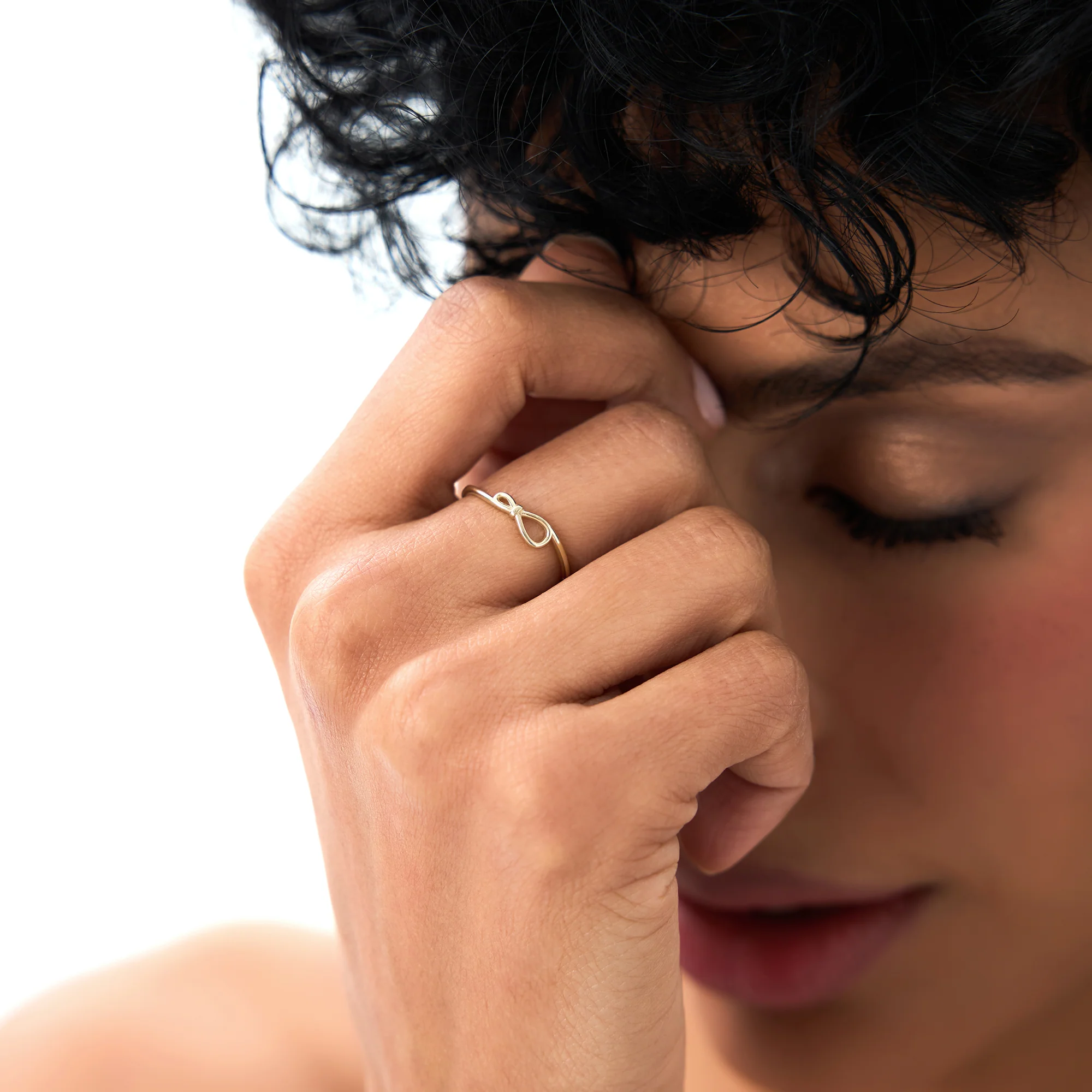 14k Gold Minimalist Knot Band - Image 2
