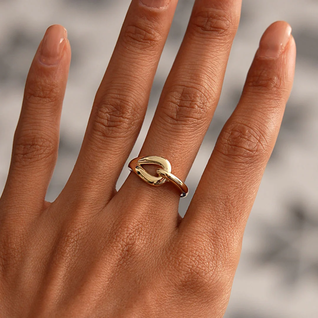 14k Gold Modern Knot Ring - Image 2
