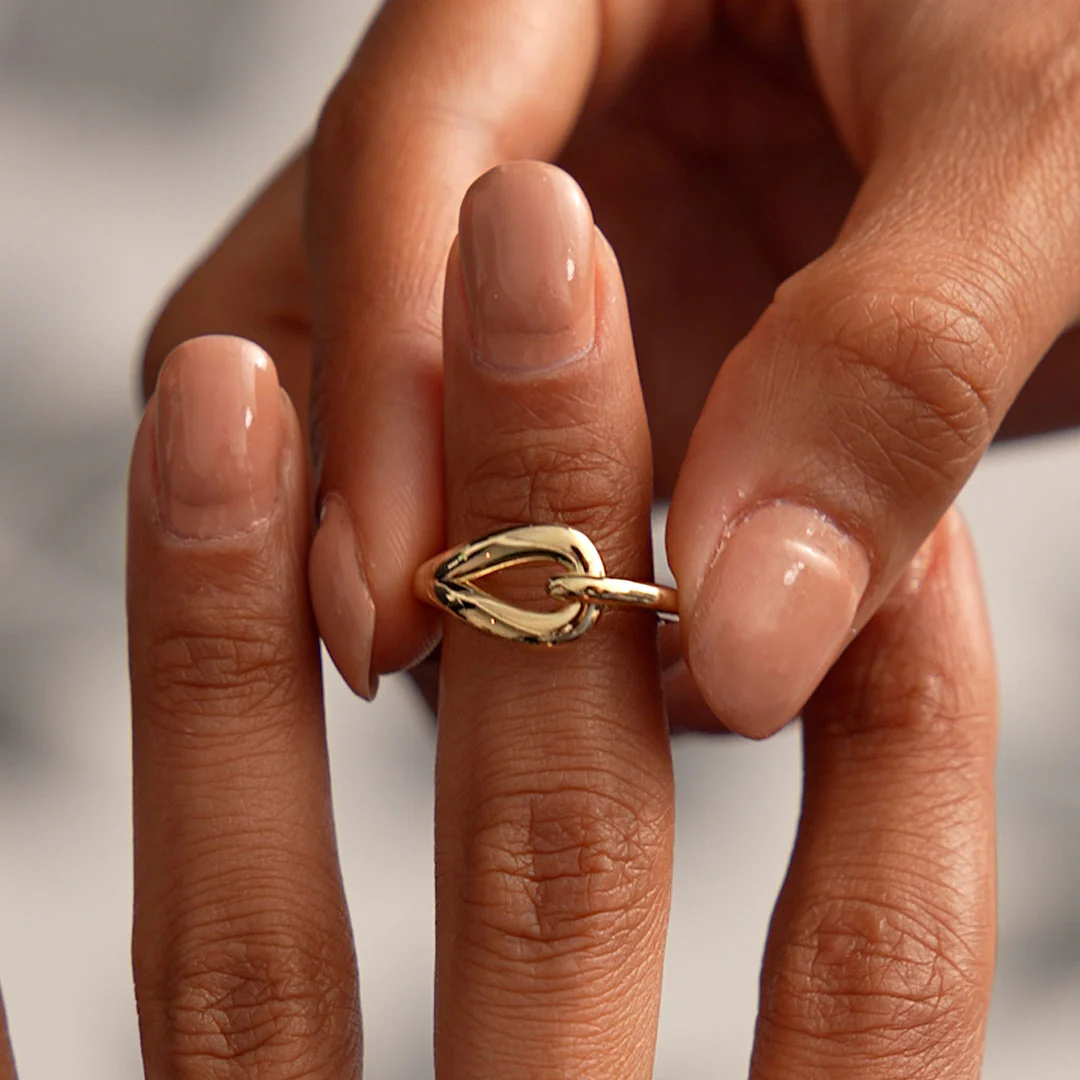 14k Gold Modern Knot Ring - Image 5