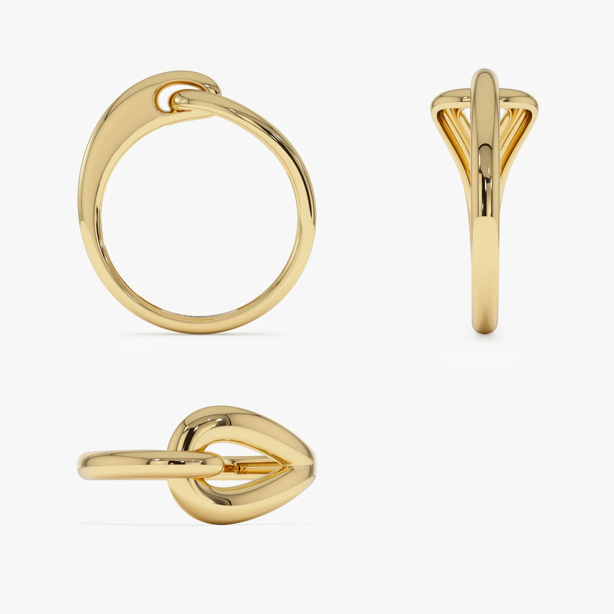 14k Gold Modern Knot Ring - Image 9