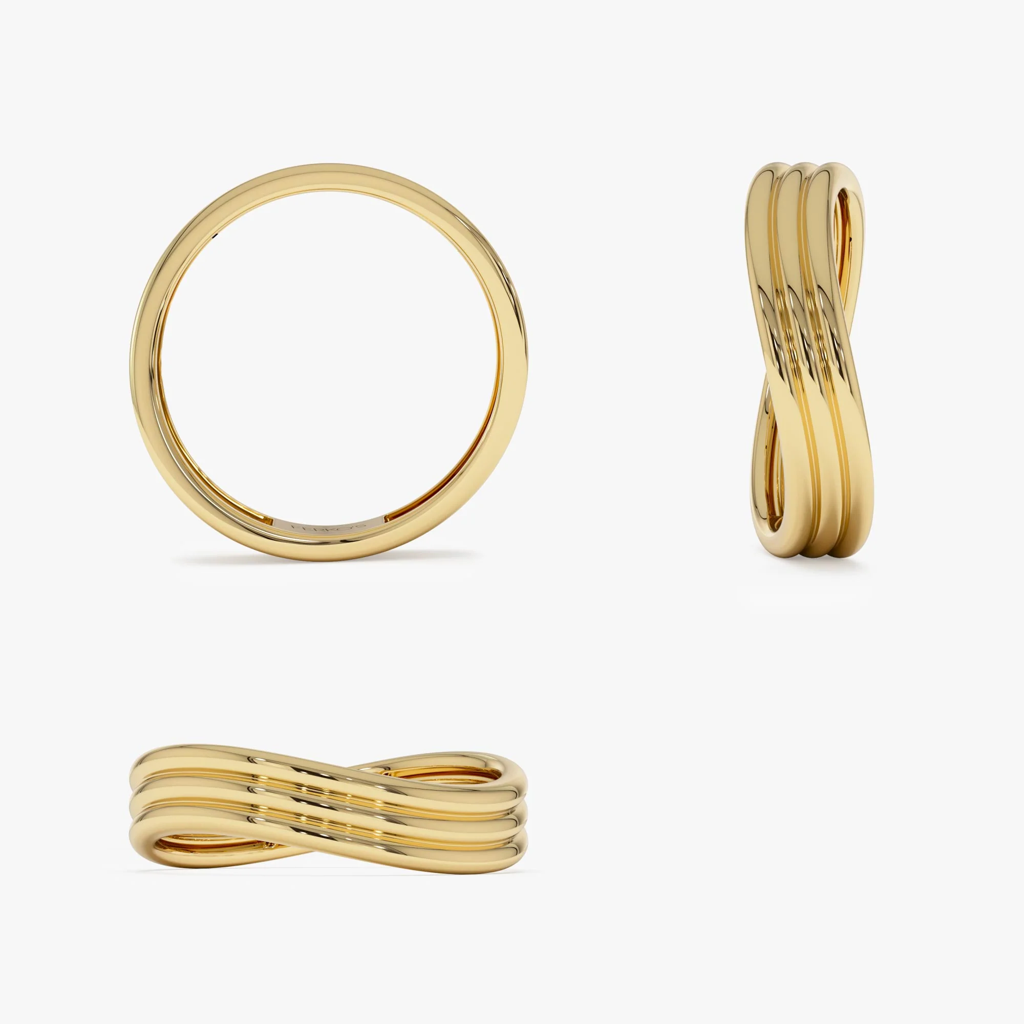 14k Gold Multi-Ribbed Statement Ring - Image 10