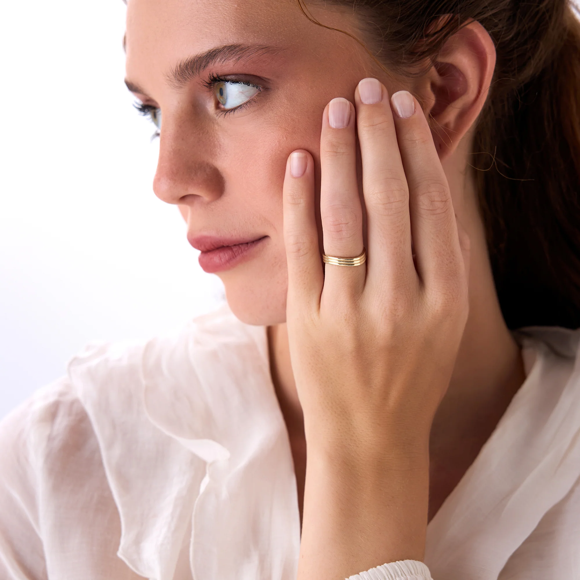 14k Gold Multi-Ribbed Statement Ring - Image 4