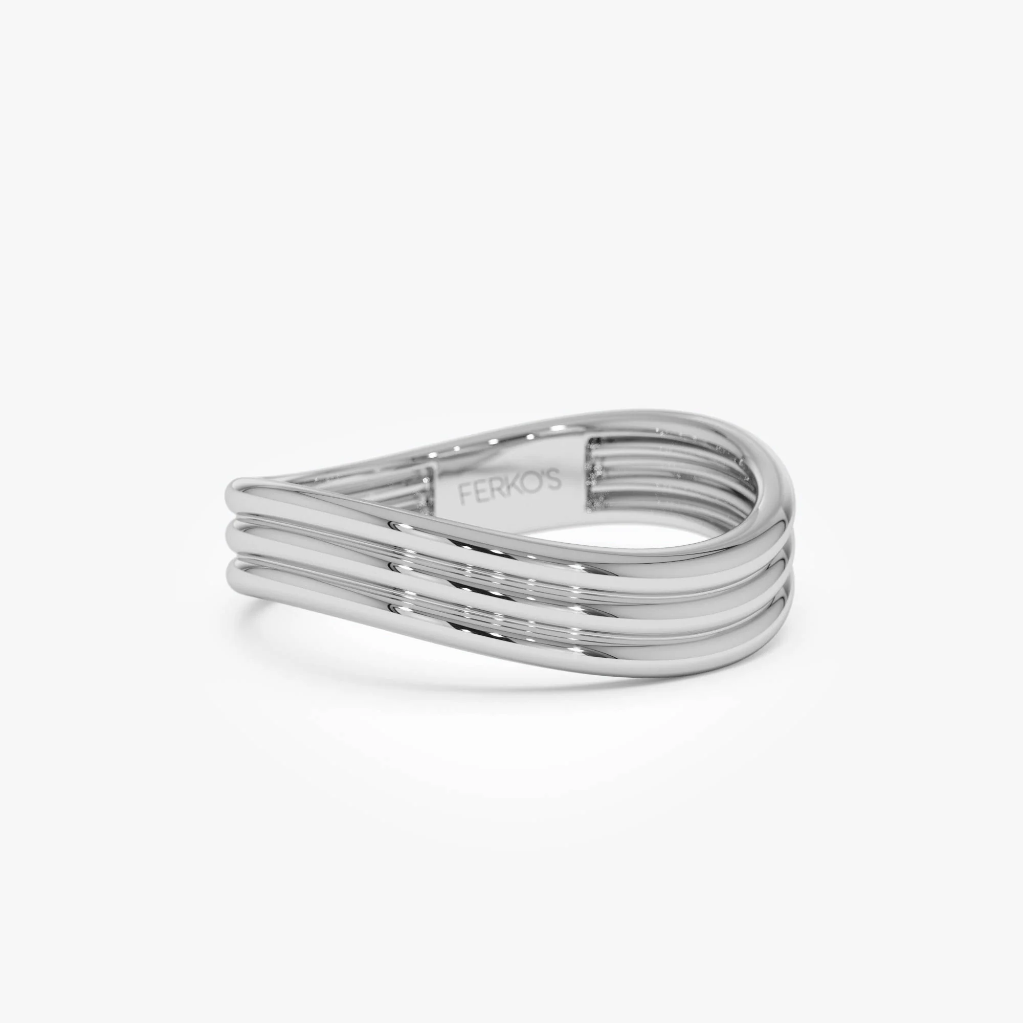 14k Gold Multi-Ribbed Statement Ring - Image 7