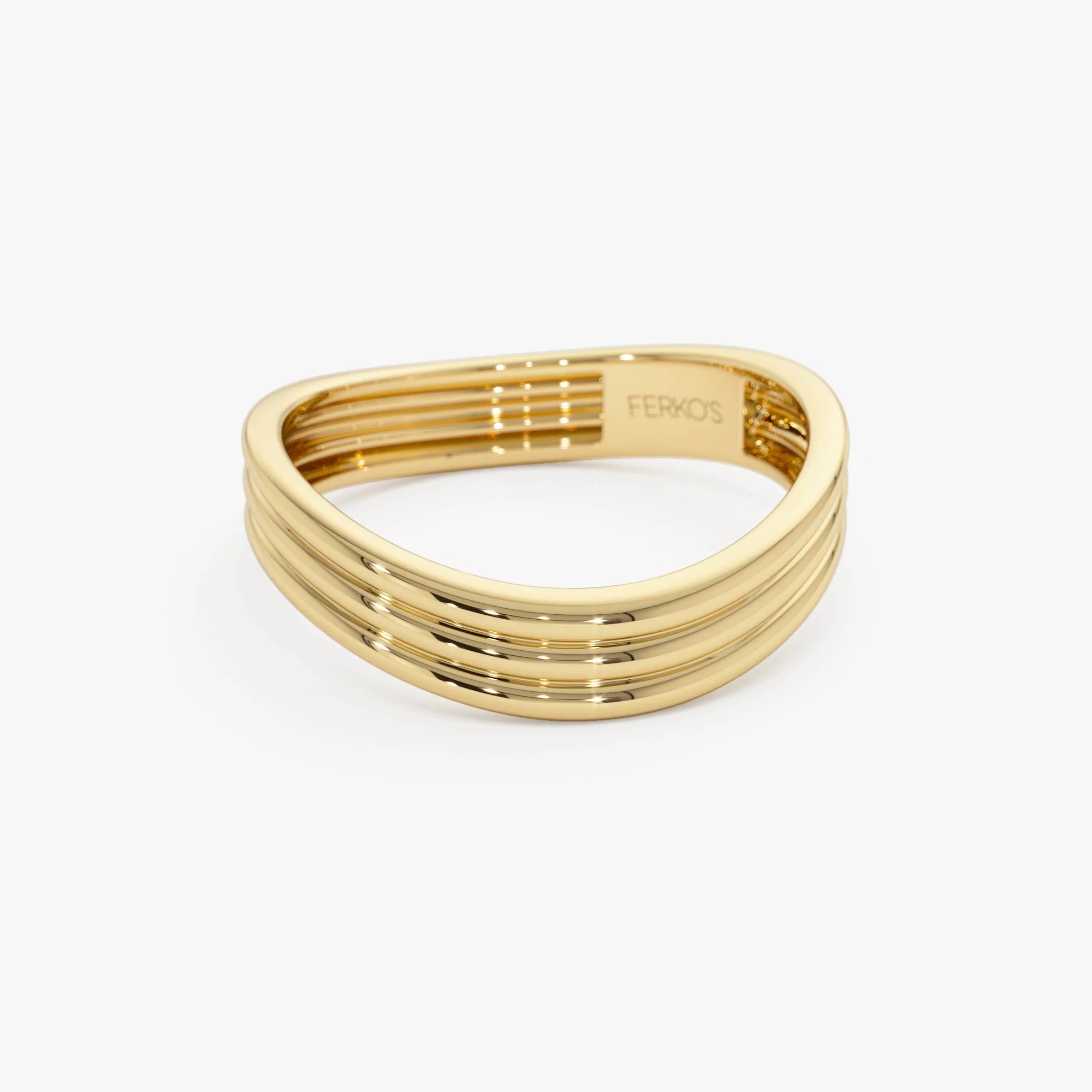 14k Gold Multi-Ribbed Statement Ring - Image 8