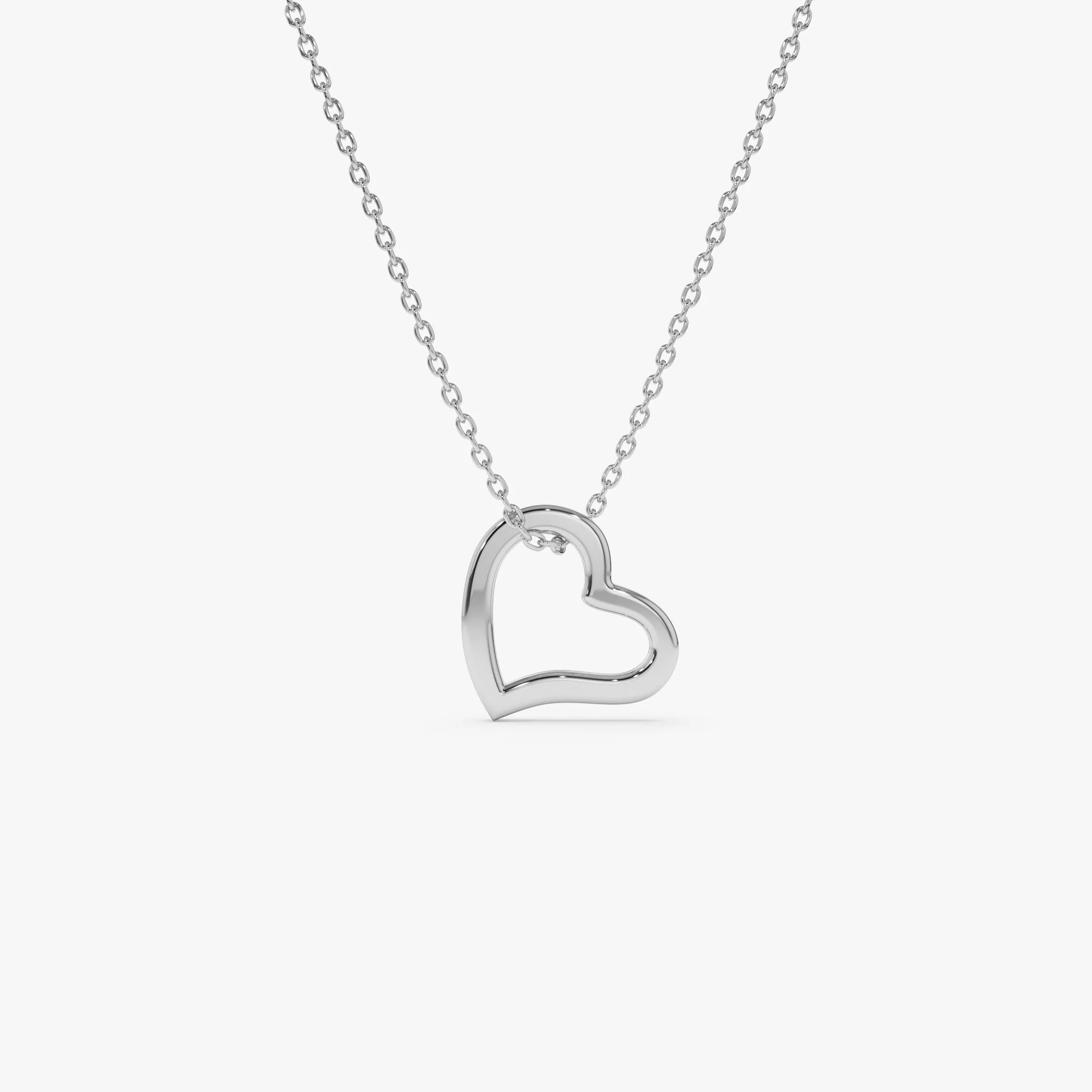 14k Gold Open Heart Shaped Charm Necklace - Image 5