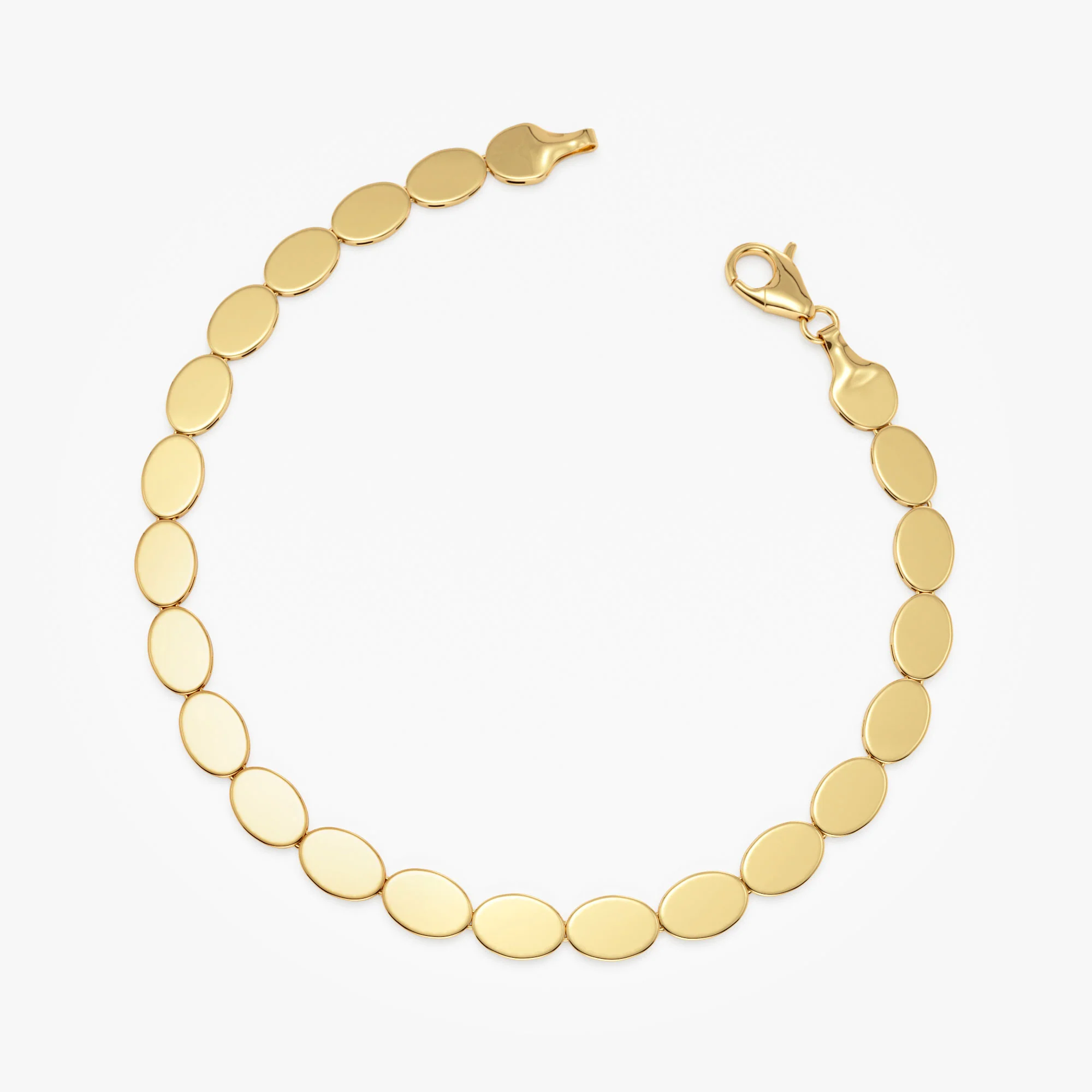 14k Gold Oval Link Stacking Bracelet - Image 5