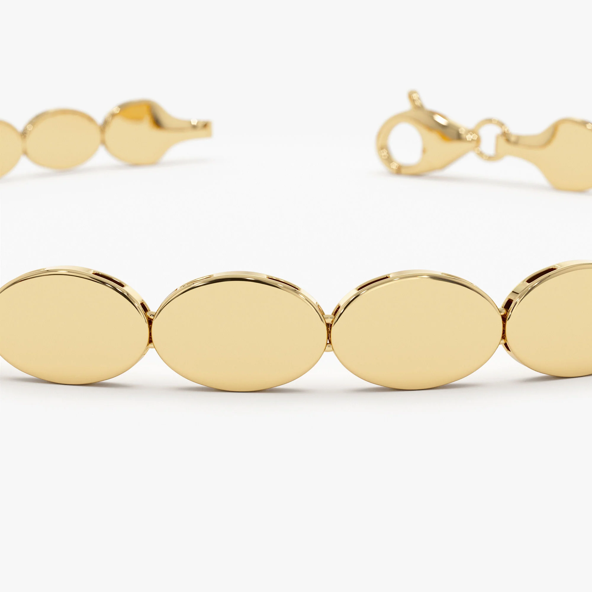 14k Gold Oval Link Stacking Bracelet - Image 6