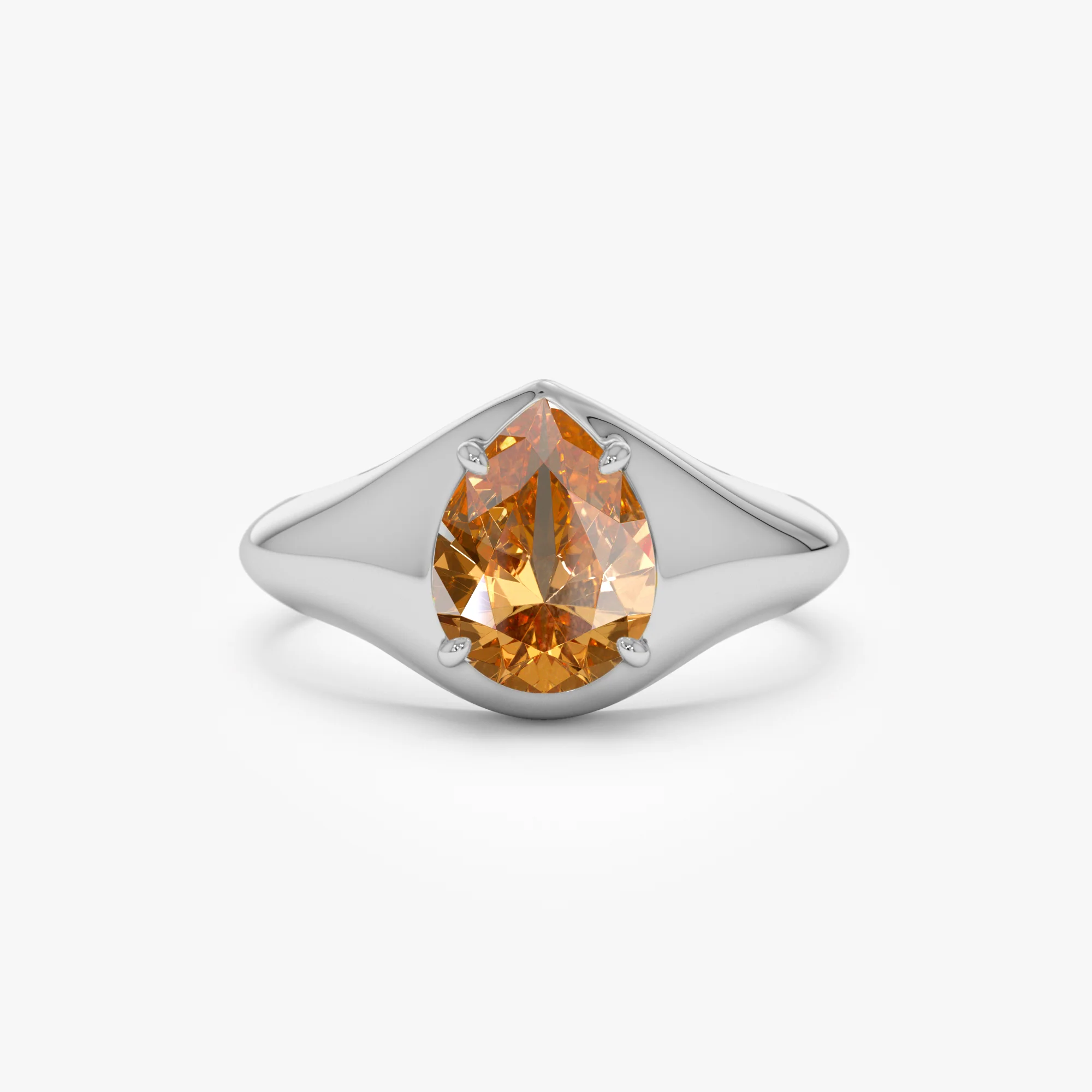14K Pear Shaped Citrine Statement Ring - Image 6