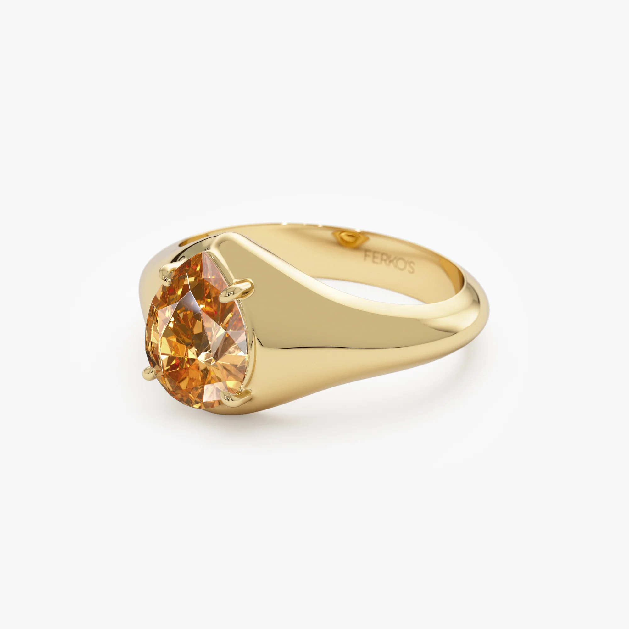 14K Pear Shaped Citrine Statement Ring - Image 7