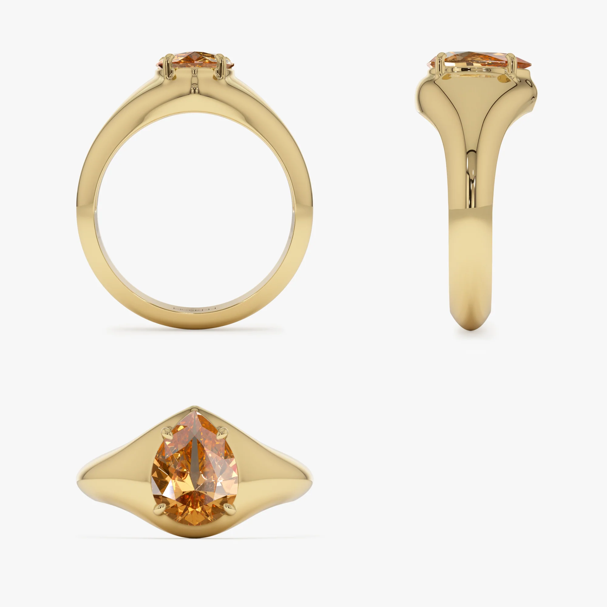 14K Pear Shaped Citrine Statement Ring - Image 8