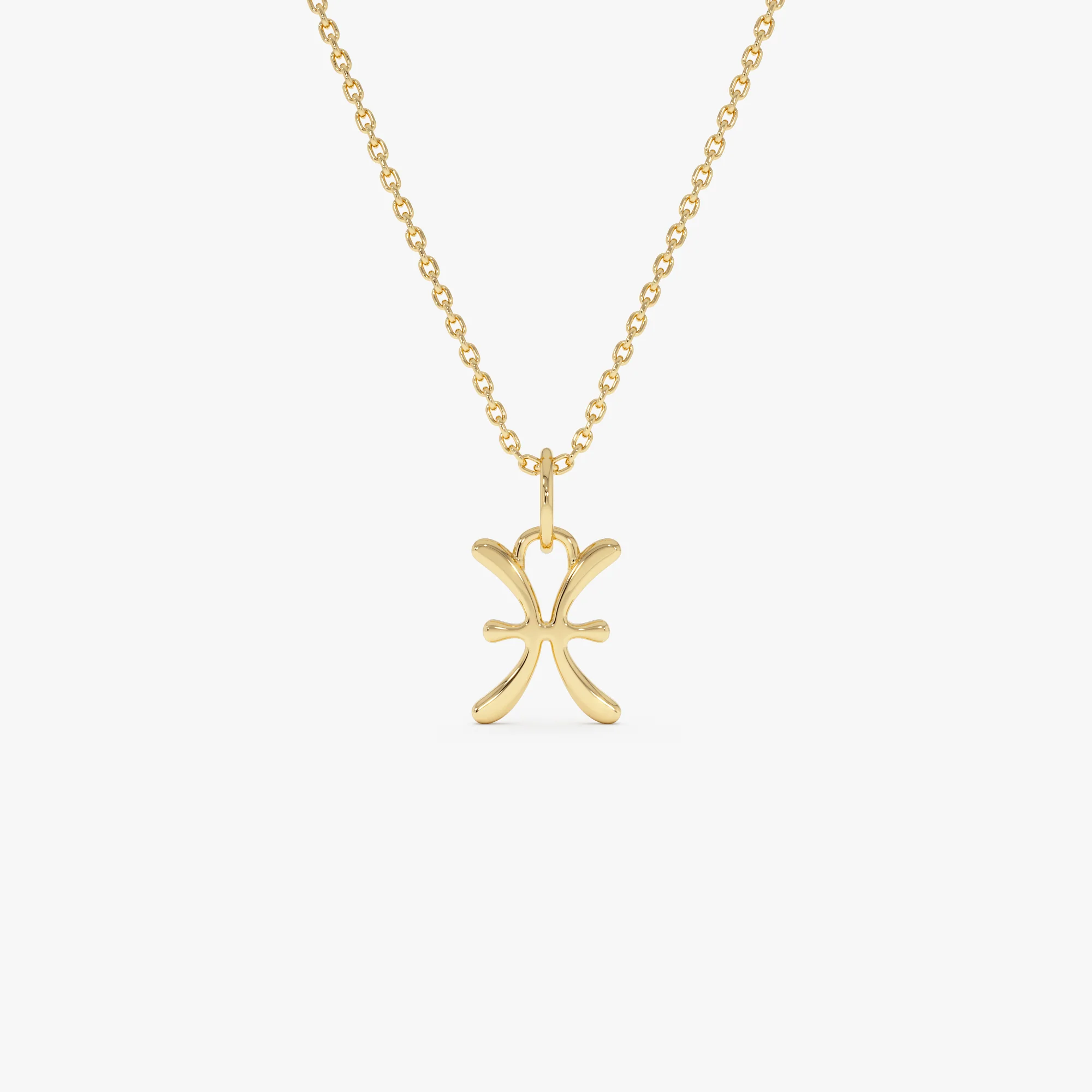 14K Pisces Zodiac Charm Necklace