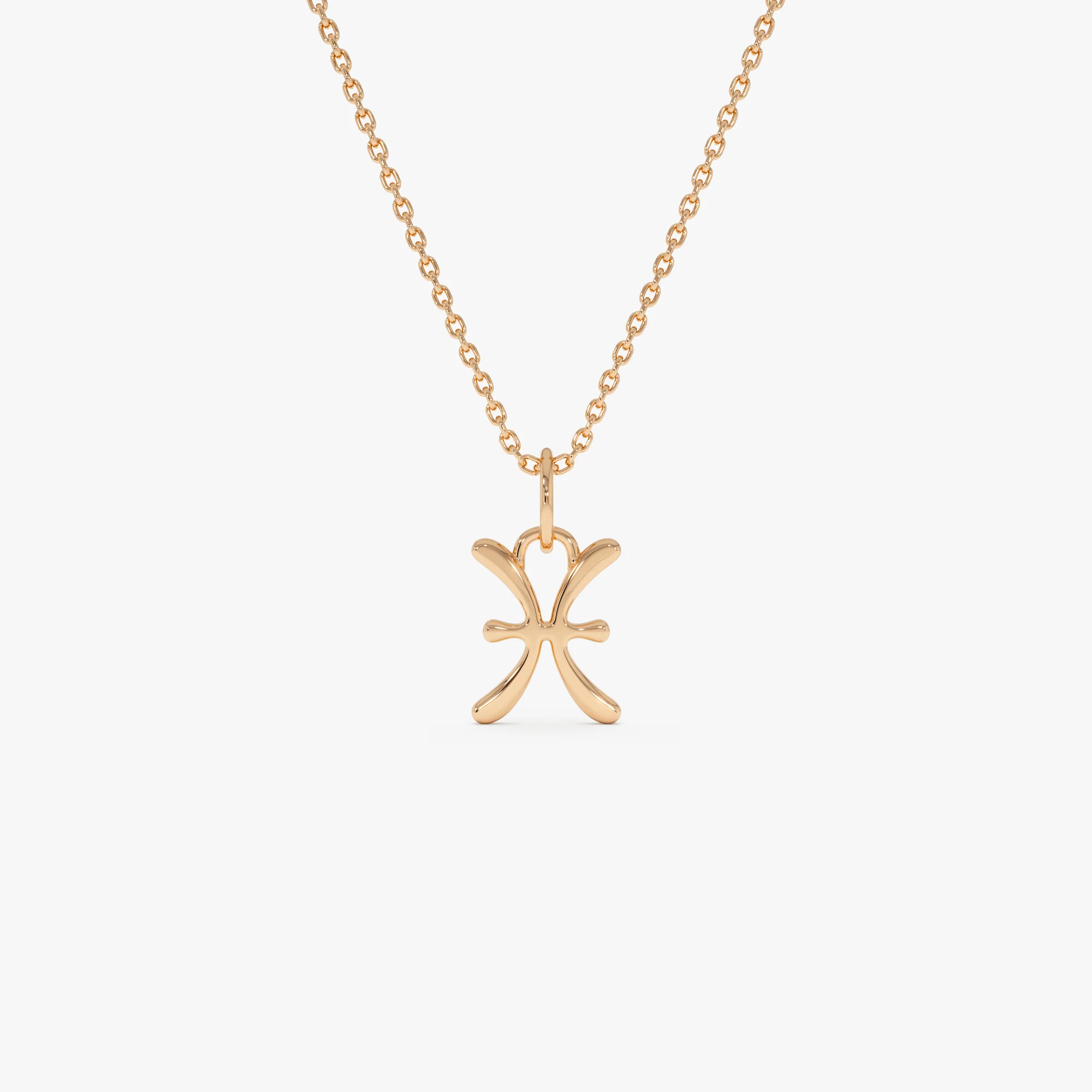 14K Pisces Zodiac Charm Necklace - Image 5