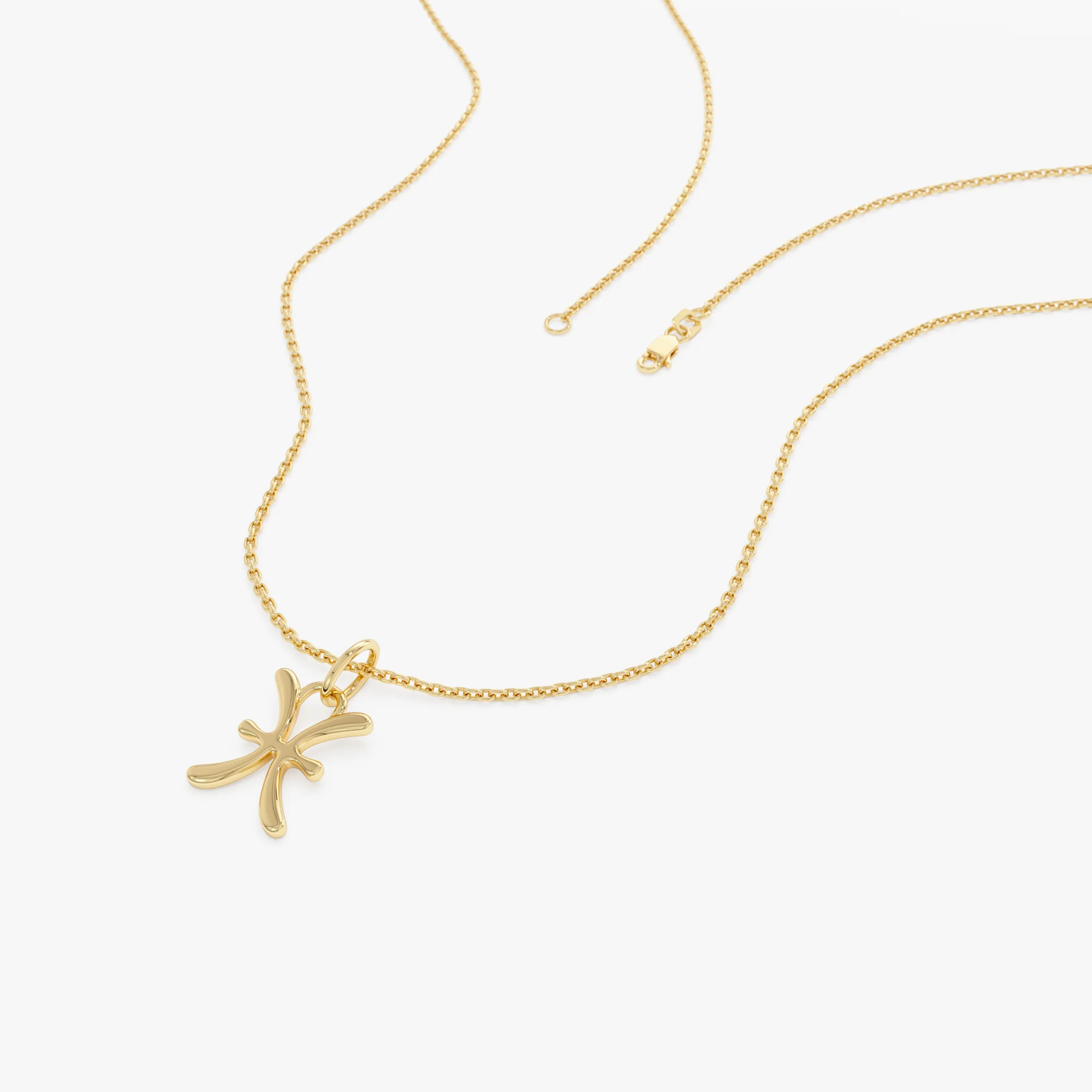 14K Pisces Zodiac Charm Necklace - Image 7