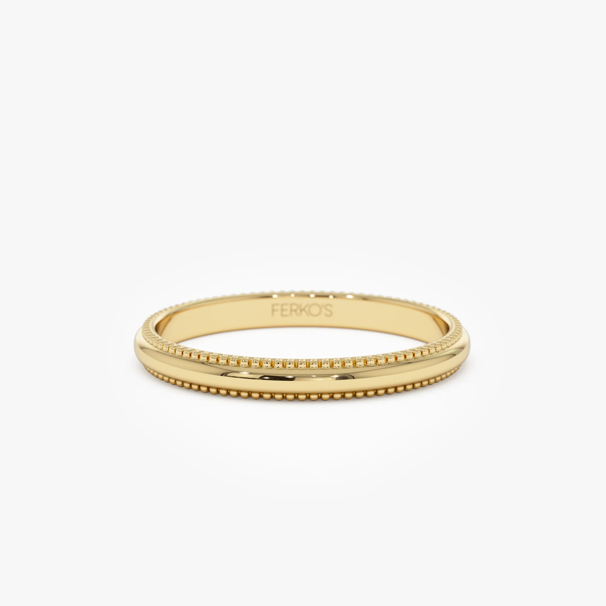 14kt Milgraine Edge Wedding Band