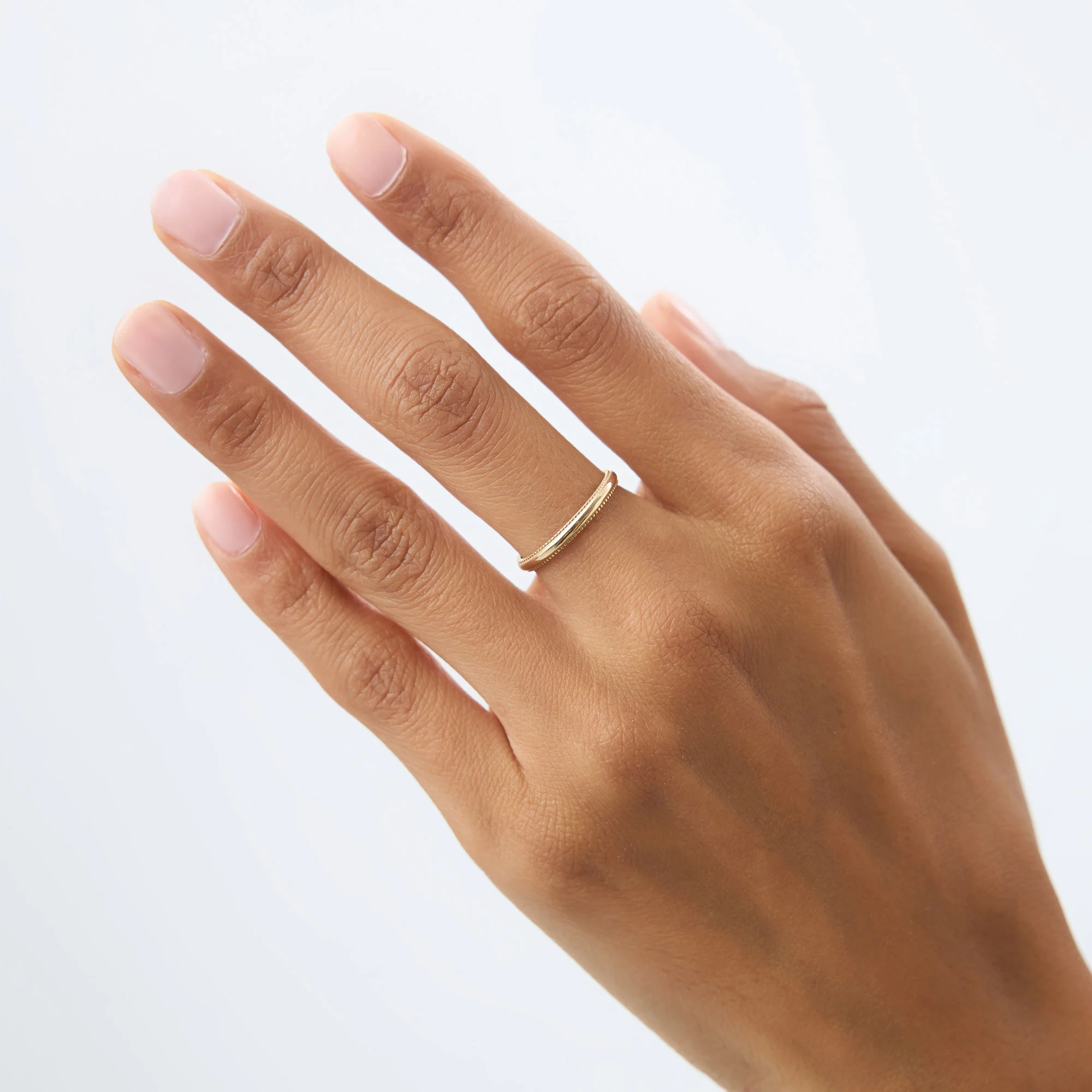 14kt Milgraine Edge Wedding Band - Image 5